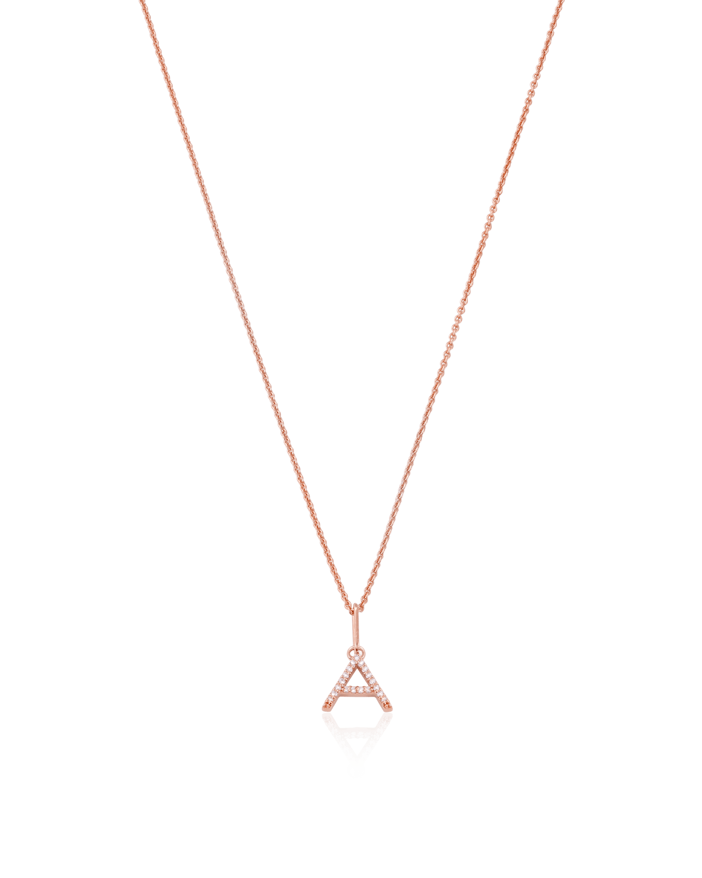 Frosted Initial Necklace - 14K Rose Gold Necklaces magal-dev