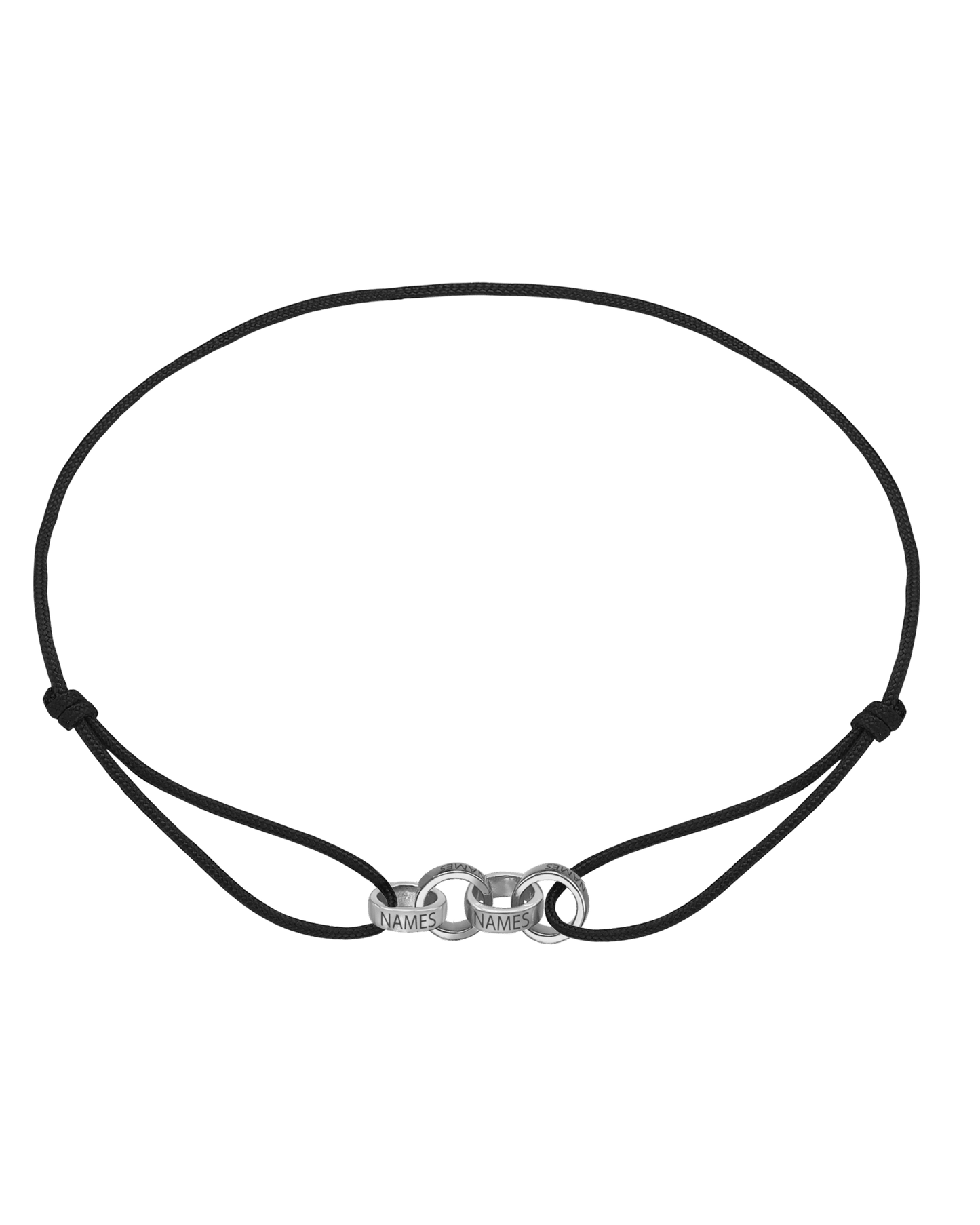 Men's Forever Engravable Link(s) Bracelet - 925 Sterling Silver Bracelets magal-dev Black 4 Links