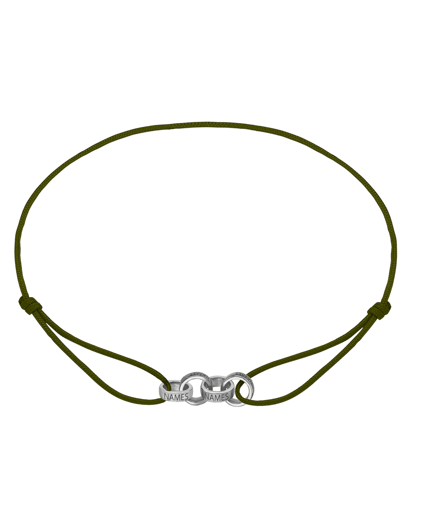 Men's Forever Engravable Link(s) Bracelet - 925 Sterling Silver Bracelets magal-dev Khaki 4 Links