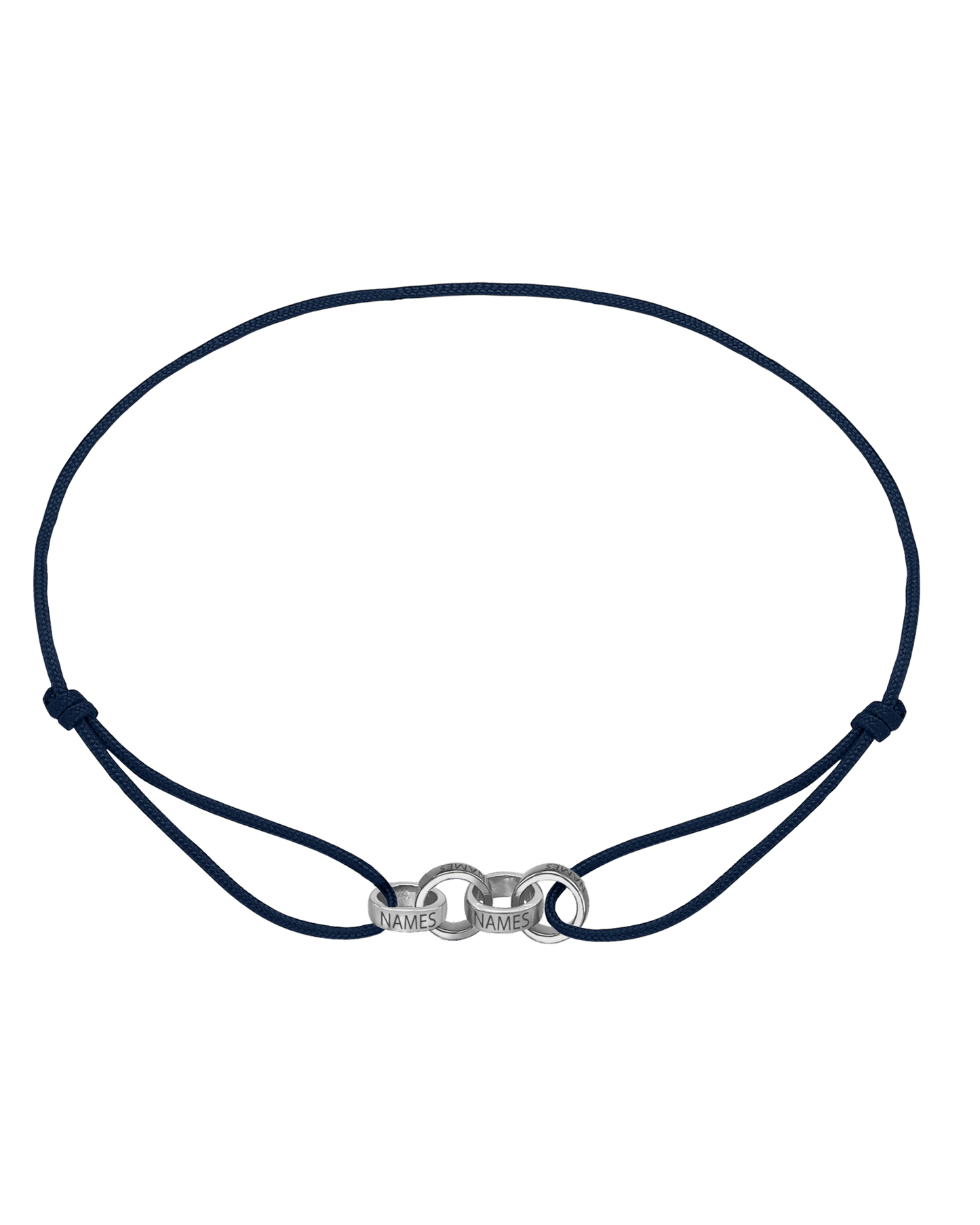 Men's Forever Engravable Link(s) Bracelet - 925 Sterling Silver Bracelets magal-dev Navy Blue 4 Links