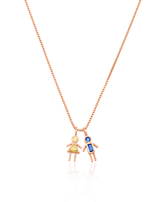 Mini Me Birthstone Necklace - 18K Rose Vermeil Necklaces magal-dev 1 Small - 16"