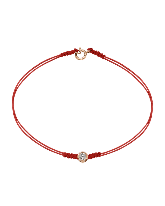 The Classic String of Love with clasp - 14K Rose Gold Bracelets 14K Solid Gold Red Large: 0.1ct Small - 6 Inches (15.5cm)