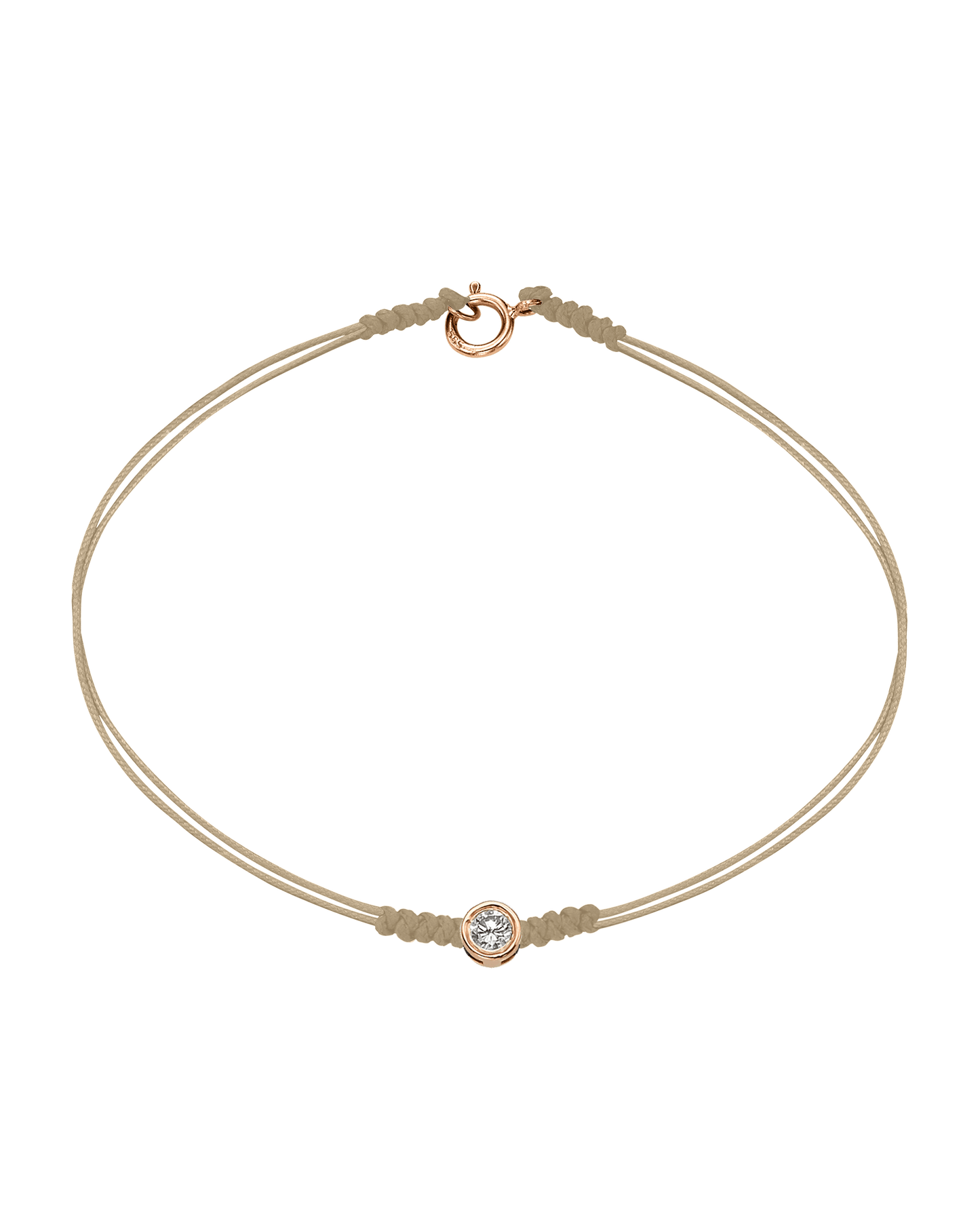The Classic String of Love with clasp - 14K Rose Gold Bracelets 14K Solid Gold Beige Large: 0.1ct Small - 6 Inches (15.5cm)