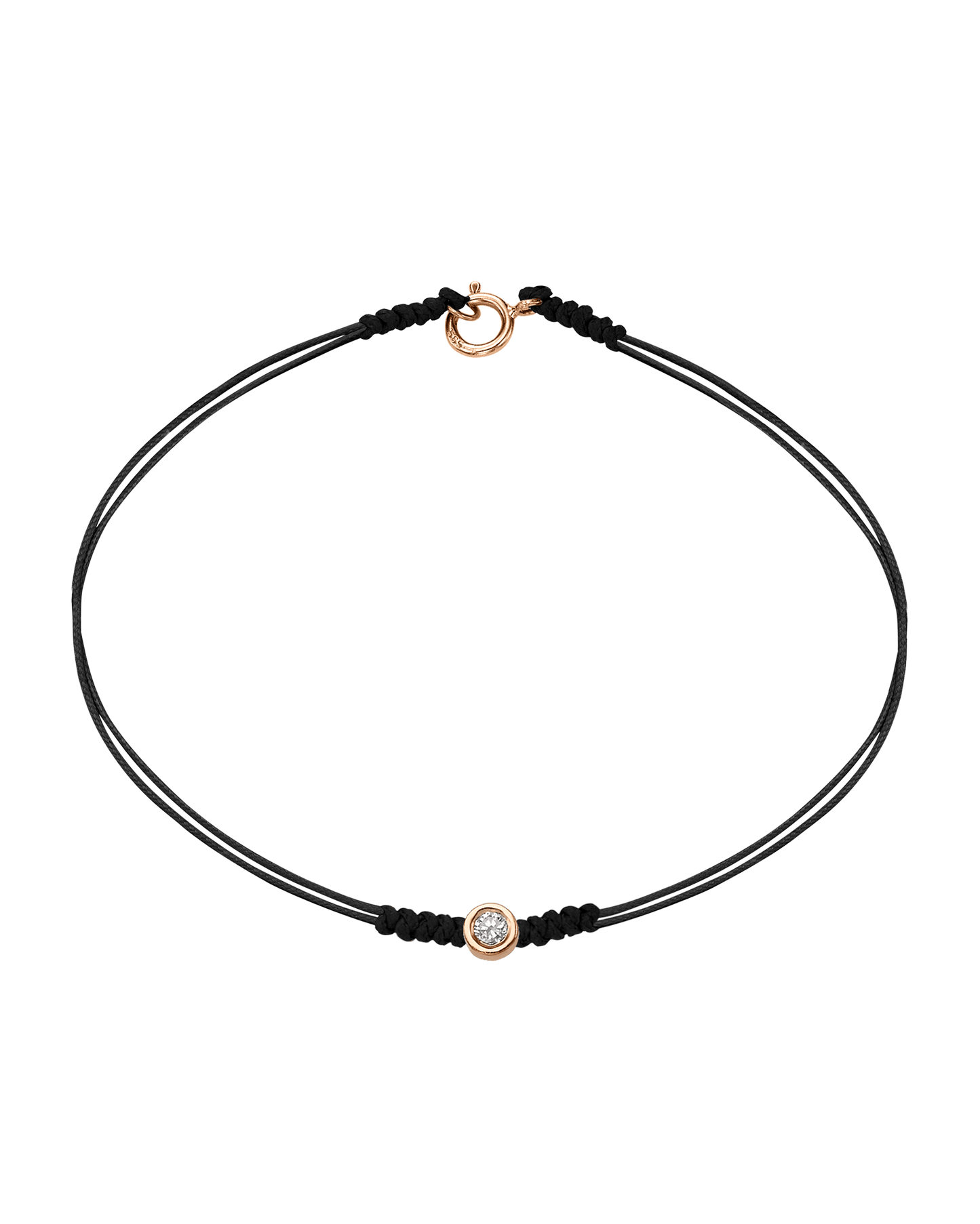 The Classic String of Love with clasp - 14K Rose Gold Bracelets 14K Solid Gold Black Medium: 0.04ct Small - 6 Inches (15.5cm)