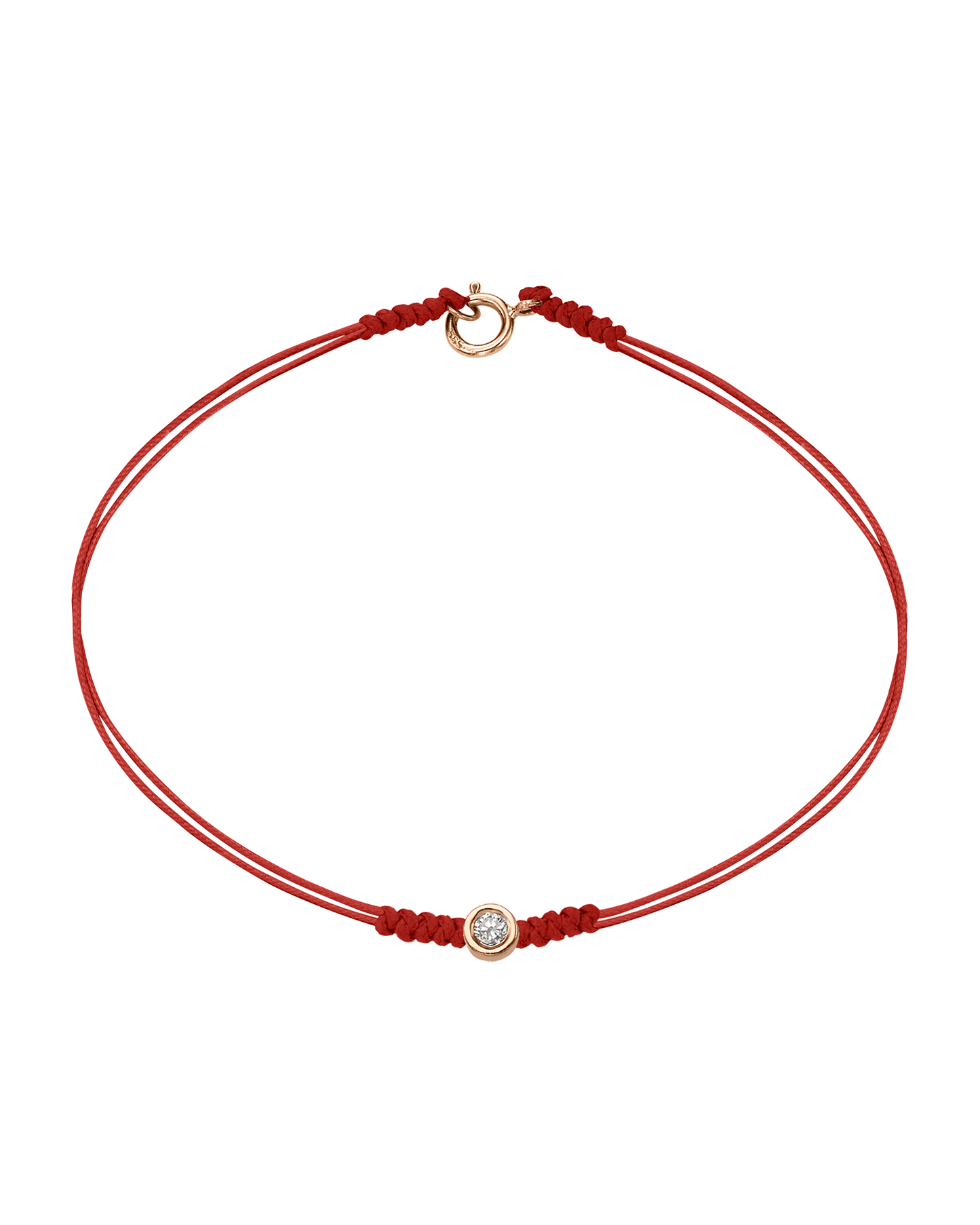 The Classic String of Love with clasp - 14K Rose Gold Bracelets 14K Solid Gold Red Medium: 0.04ct Small - 6 Inches (15.5cm)