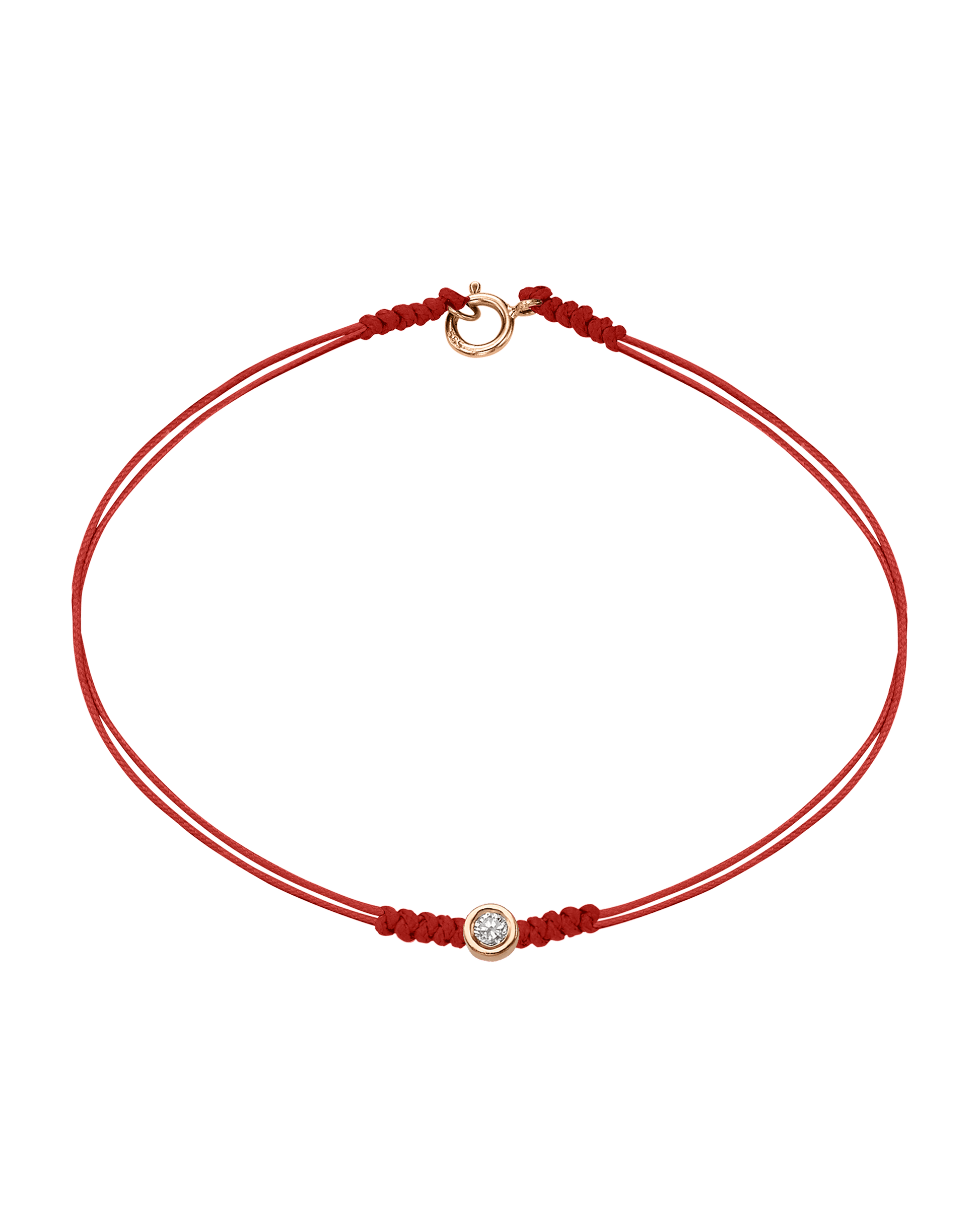 The Classic String of Love with clasp - 14K Rose Gold Bracelets 14K Solid Gold Red Medium: 0.04ct Small - 6 Inches (15.5cm)