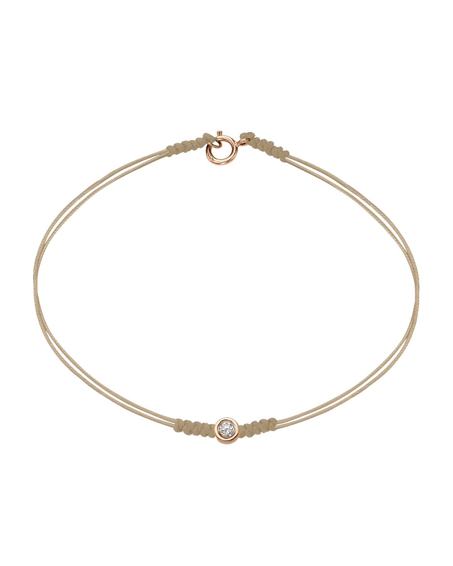 The Classic String of Love with clasp - 14K Rose Gold Bracelets 14K Solid Gold Beige Medium: 0.04ct Small - 6 Inches (15.5cm)