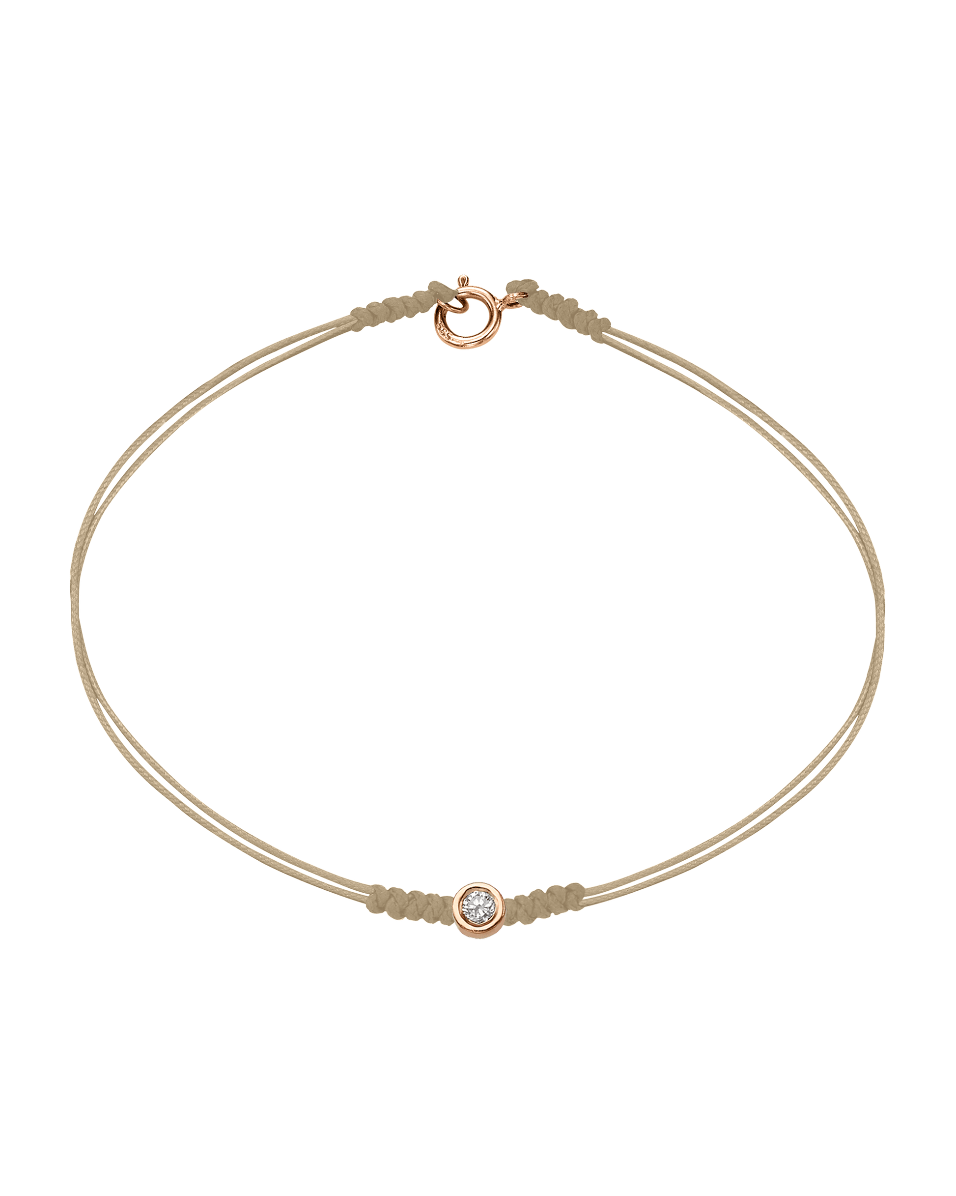 The Classic String of Love with clasp - 14K Rose Gold Bracelets 14K Solid Gold Beige Medium: 0.04ct Small - 6 Inches (15.5cm)