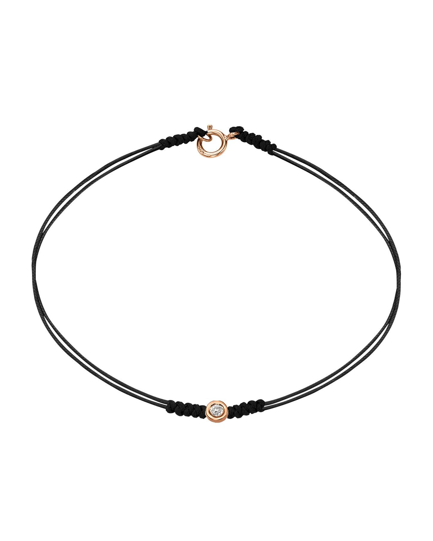 The Classic String of Love with clasp - 14K Rose Gold Bracelets 14K Solid Gold Black Small: 0.03ct Small - 6 Inches (15.5cm)