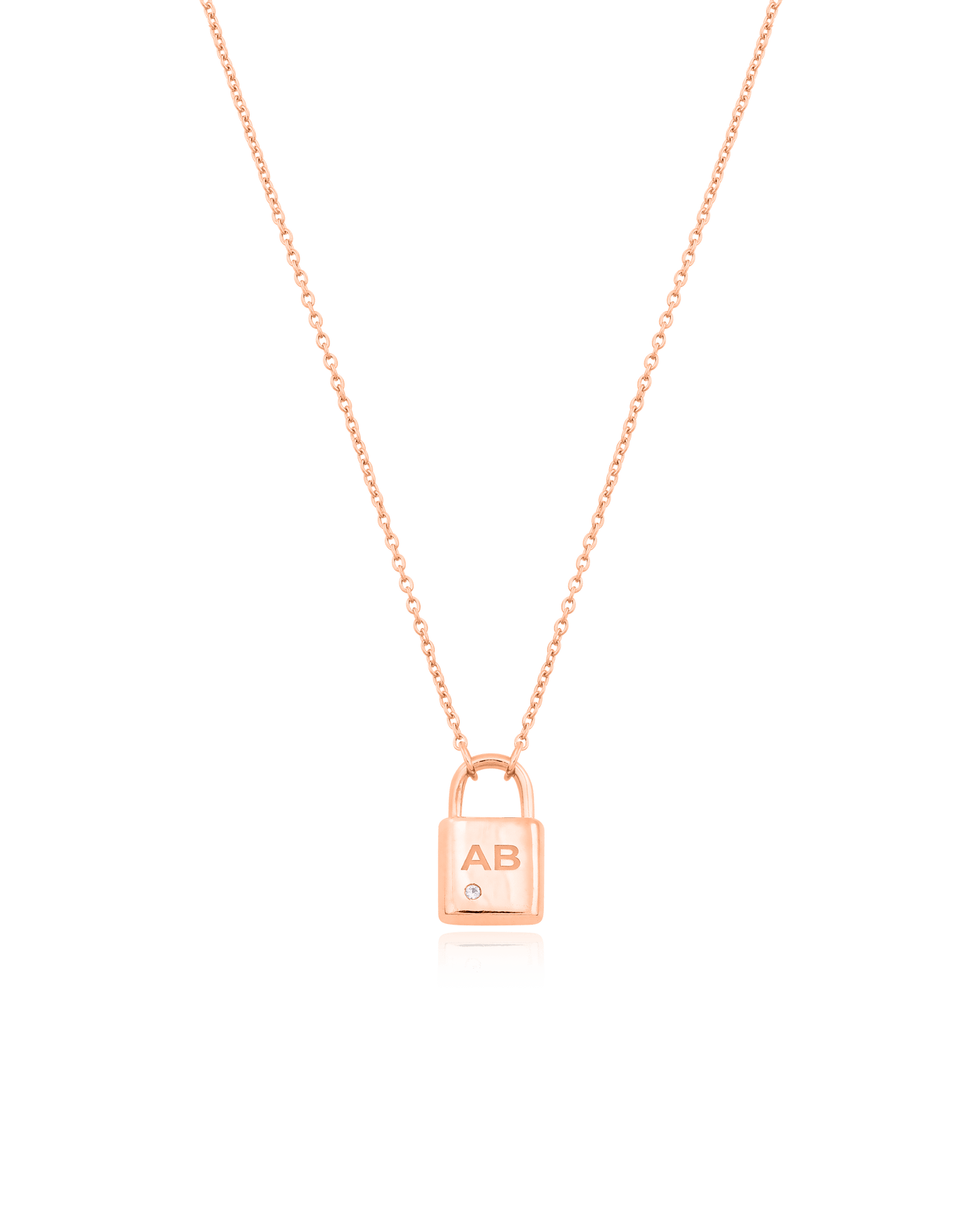 Pont Lock Necklace w/ Diamond - 925 Sterling Silver Necklaces magal-dev
