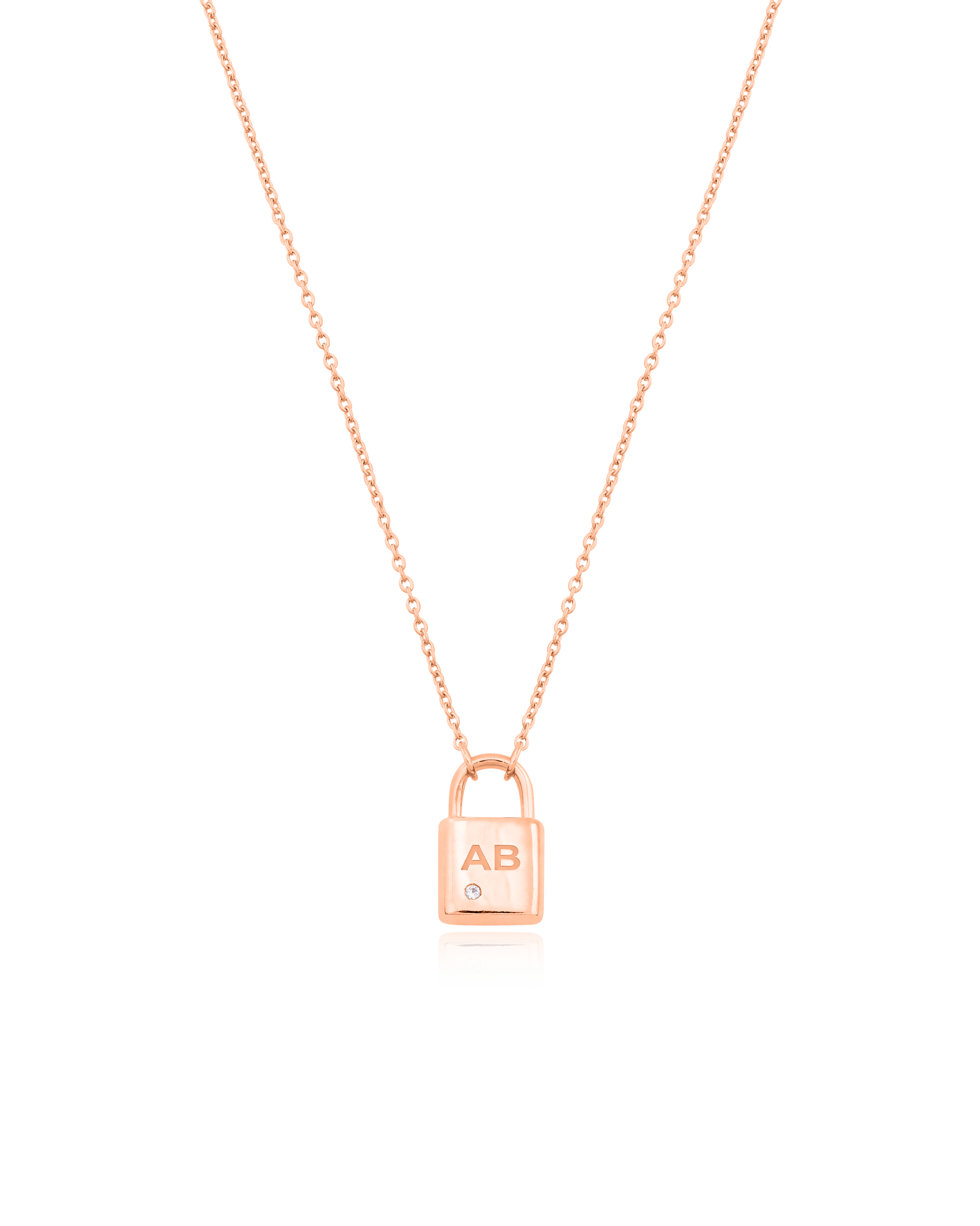 Pont Lock Necklace w/ Diamond - 18K Gold Vermeil Necklaces magal-dev