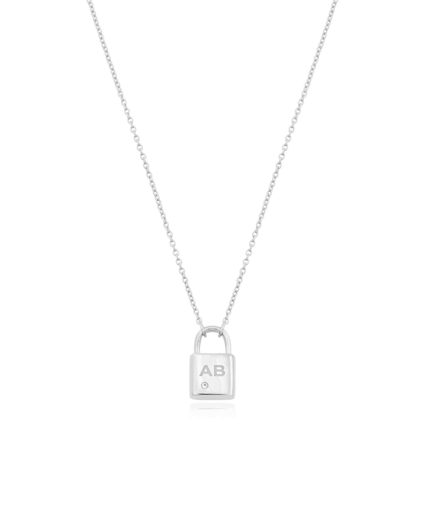 Pont Lock Necklace w/ Diamond - 18K Rose Vermeil Necklaces magal-dev