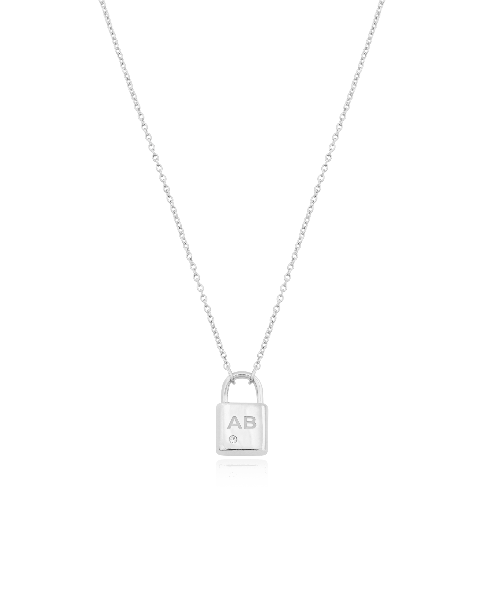 Pont Lock Necklace w/ Diamond - 18K Gold Vermeil Necklaces magal-dev