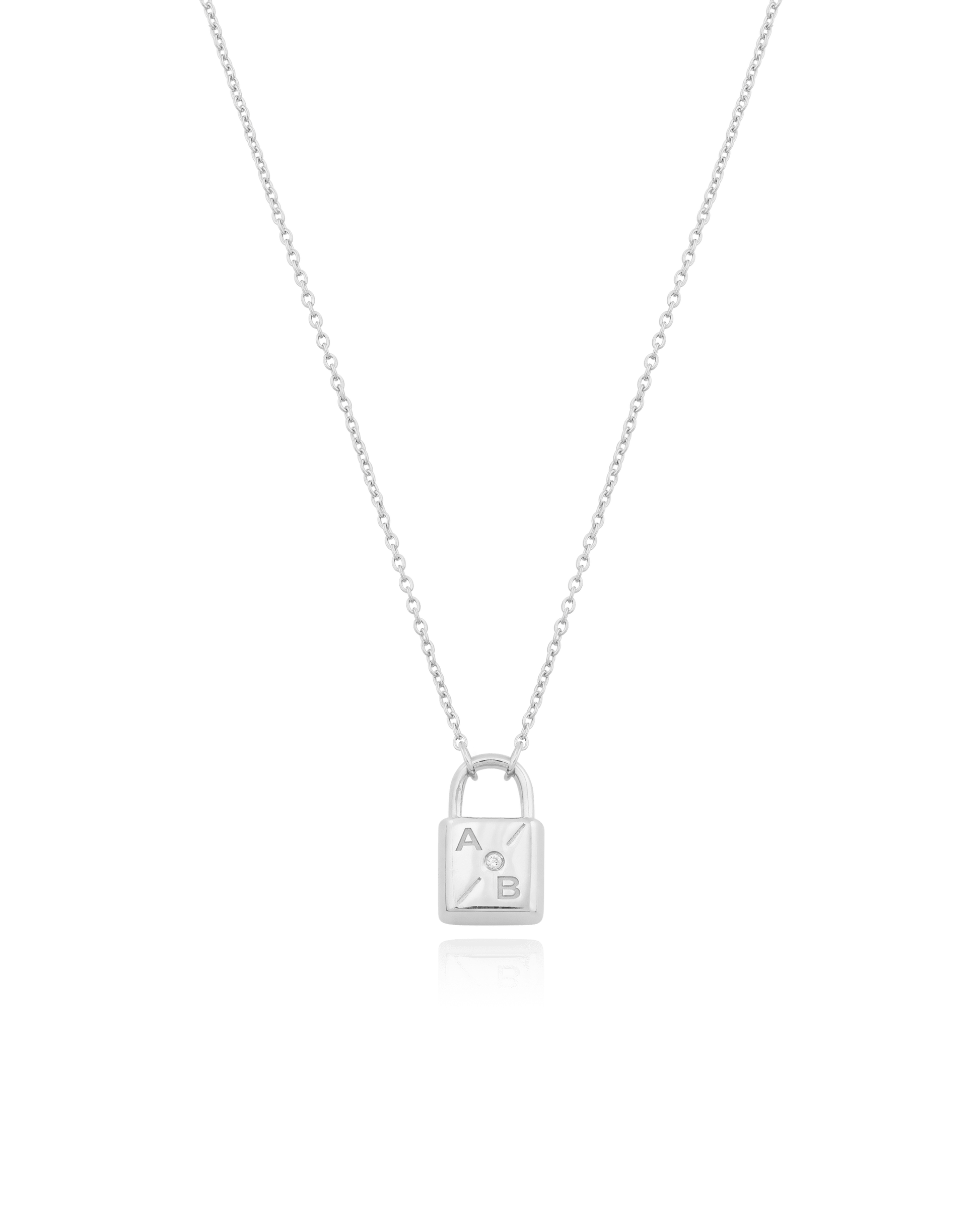 Pont Lock Necklace w/ Diamond - 18K Gold Vermeil Necklaces magal-dev