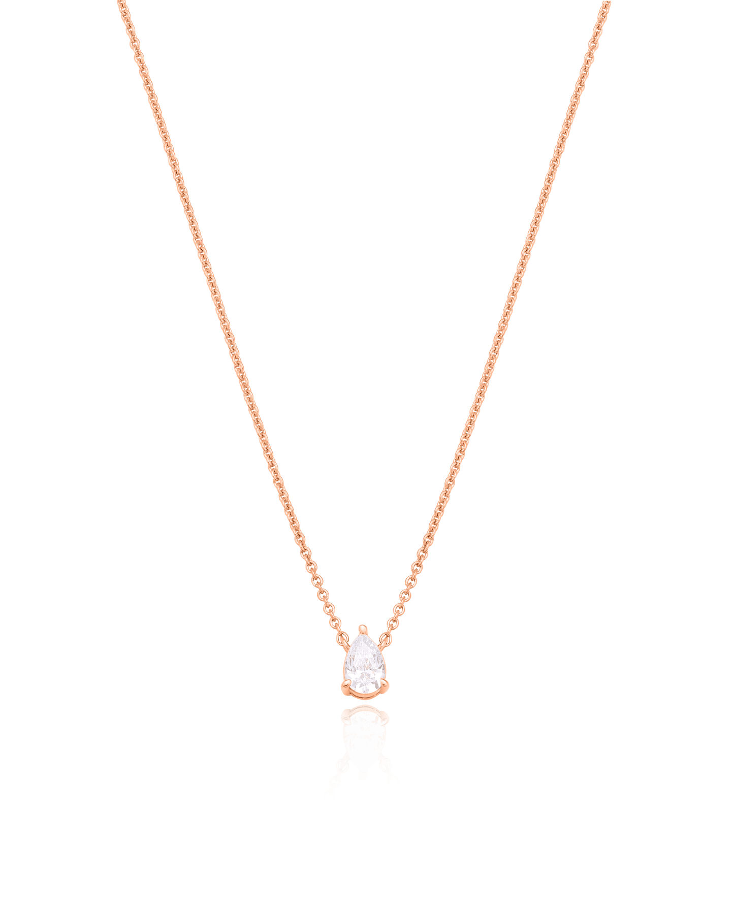 Pear Solitaire Diamond Necklace - 18K Gold Vermeil Necklaces magal-dev