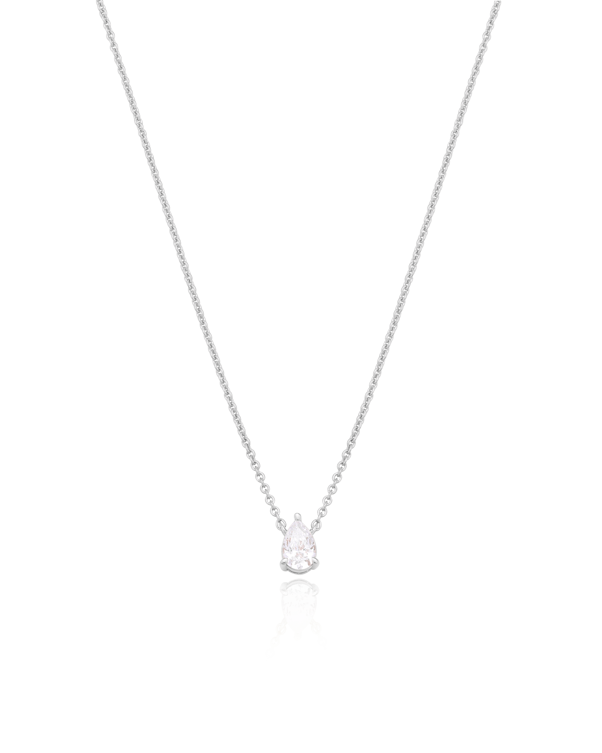 Pear Solitaire Diamond Necklace - 18K Gold Vermeil Necklaces magal-dev