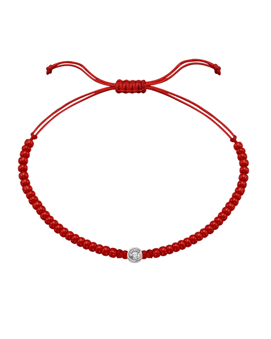 Red Magnesite String Of Love - 14K White Gold Bracelet magal-dev Large: 0.1ct