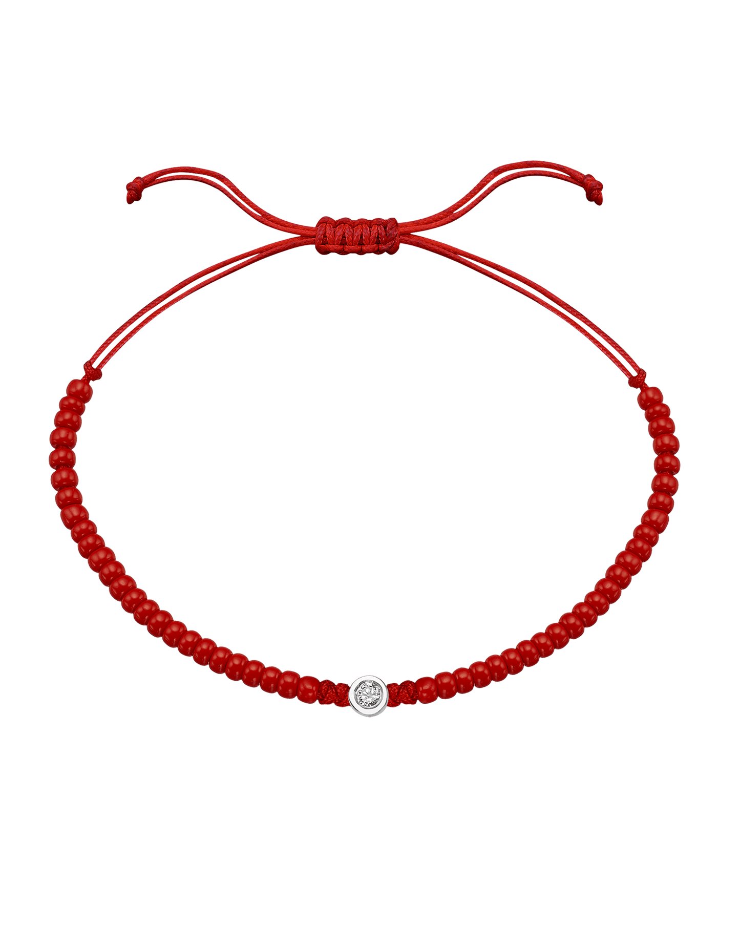 Red Magnesite String Of Love - 14K White Gold Bracelet magal-dev Medium: 0.04ct