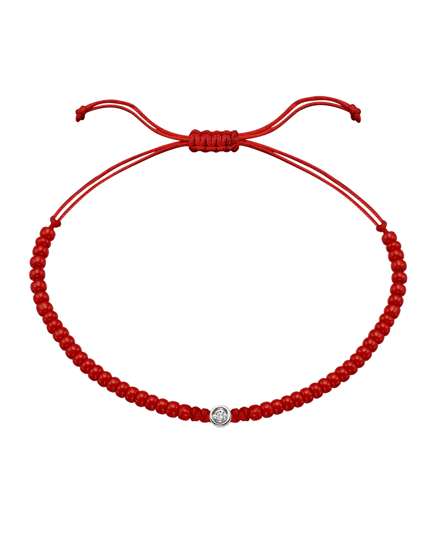 Red Magnesite String Of Love - 14K White Gold Bracelet magal-dev Small: 0.03ct
