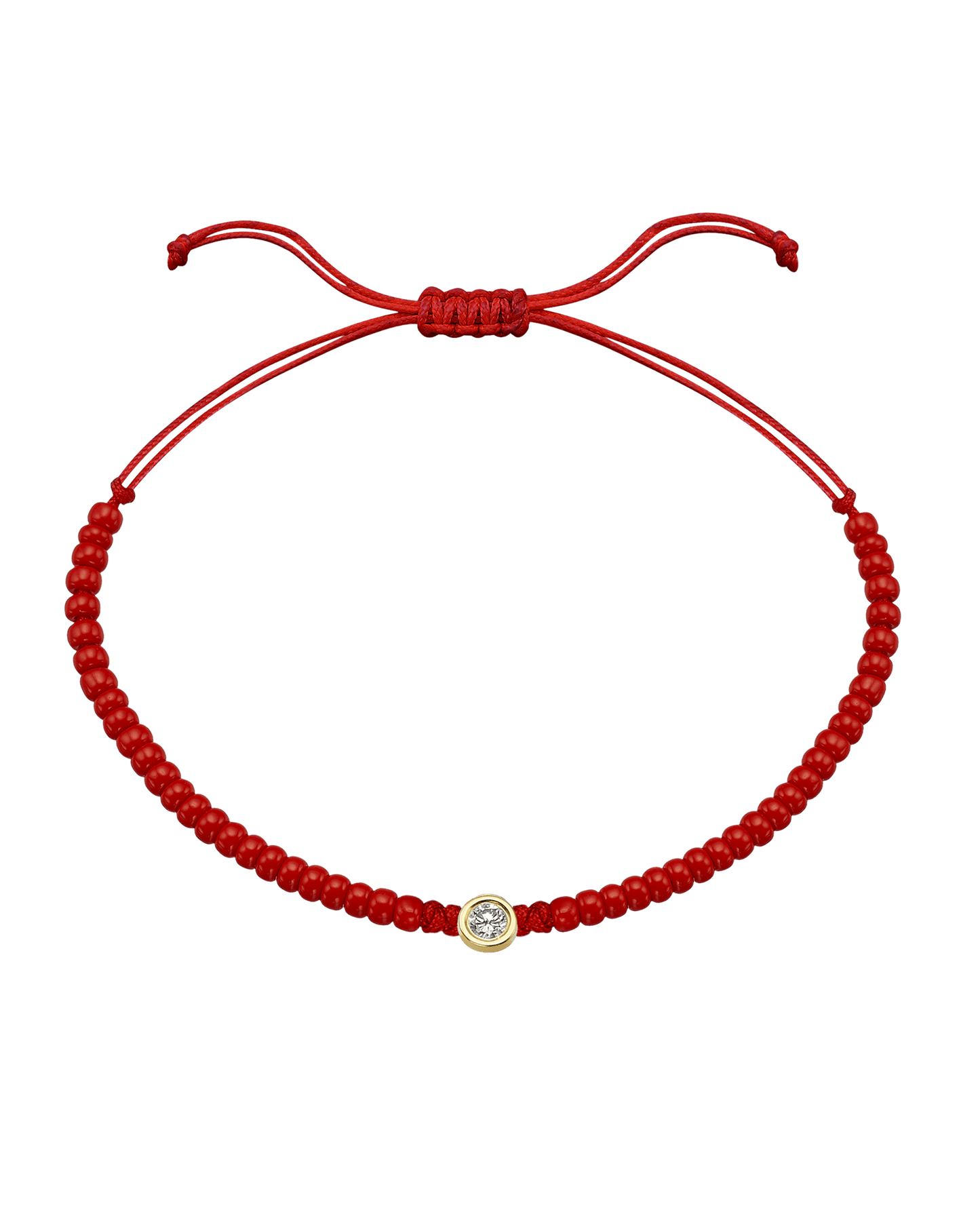 Red Magnesite String Of Love - 14K Yellow Gold Bracelet magal-dev Large: 0.1ct