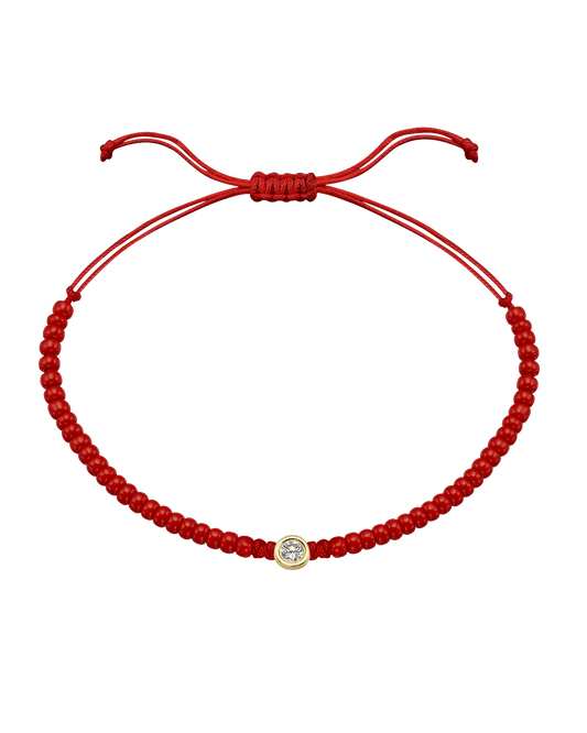 Red Magnesite String Of Love - 14K Yellow Gold Bracelet magal-dev Large: 0.1ct