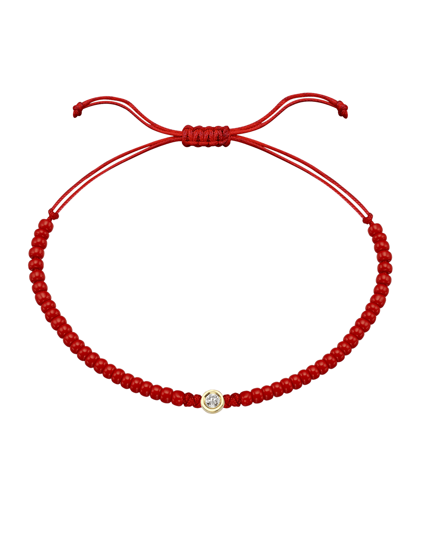 Red Magnesite String Of Love - 14K Yellow Gold Bracelet magal-dev Medium: 0.04ct