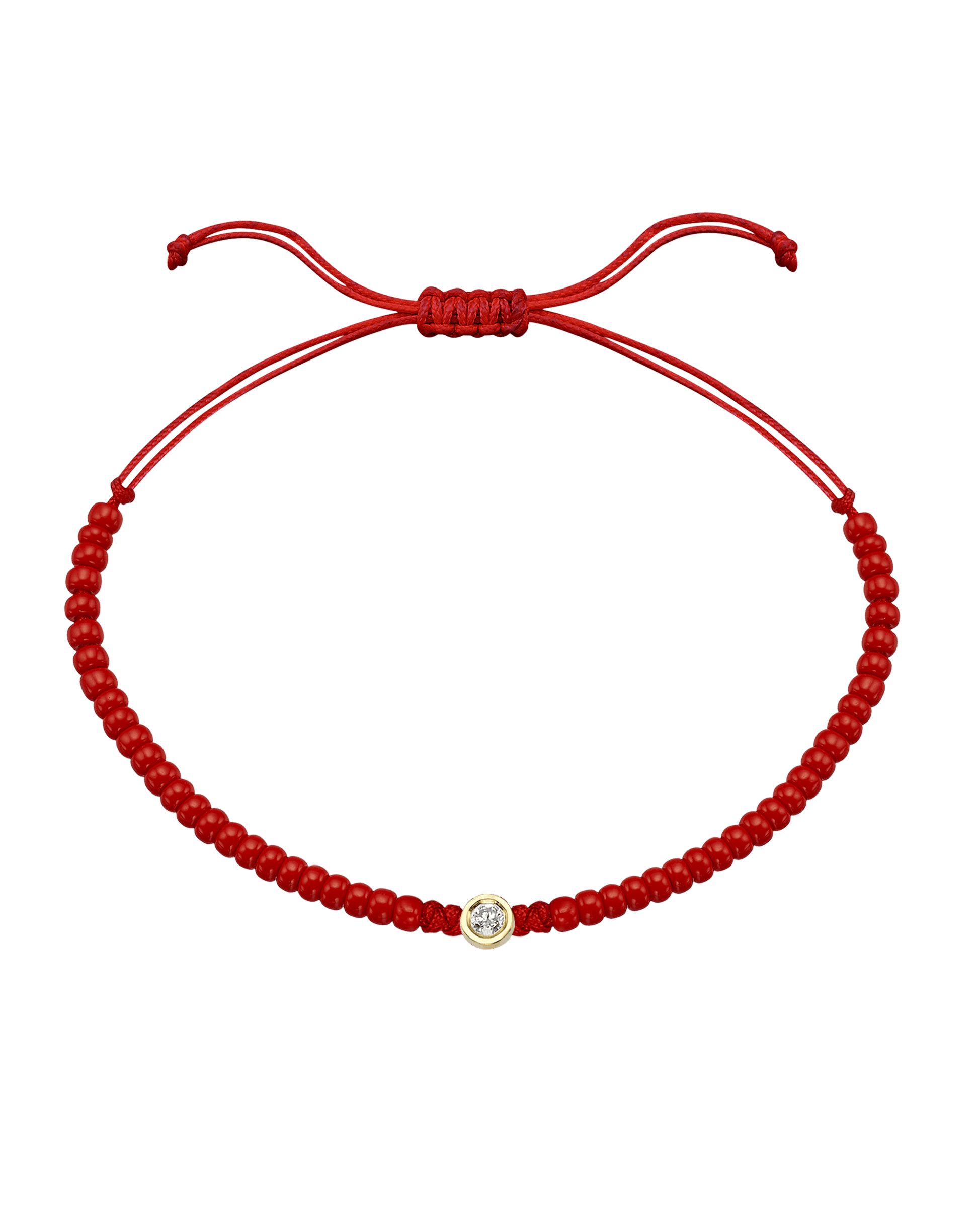 Red Magnesite String Of Love - 14K Yellow Gold Bracelet magal-dev Medium: 0.04ct