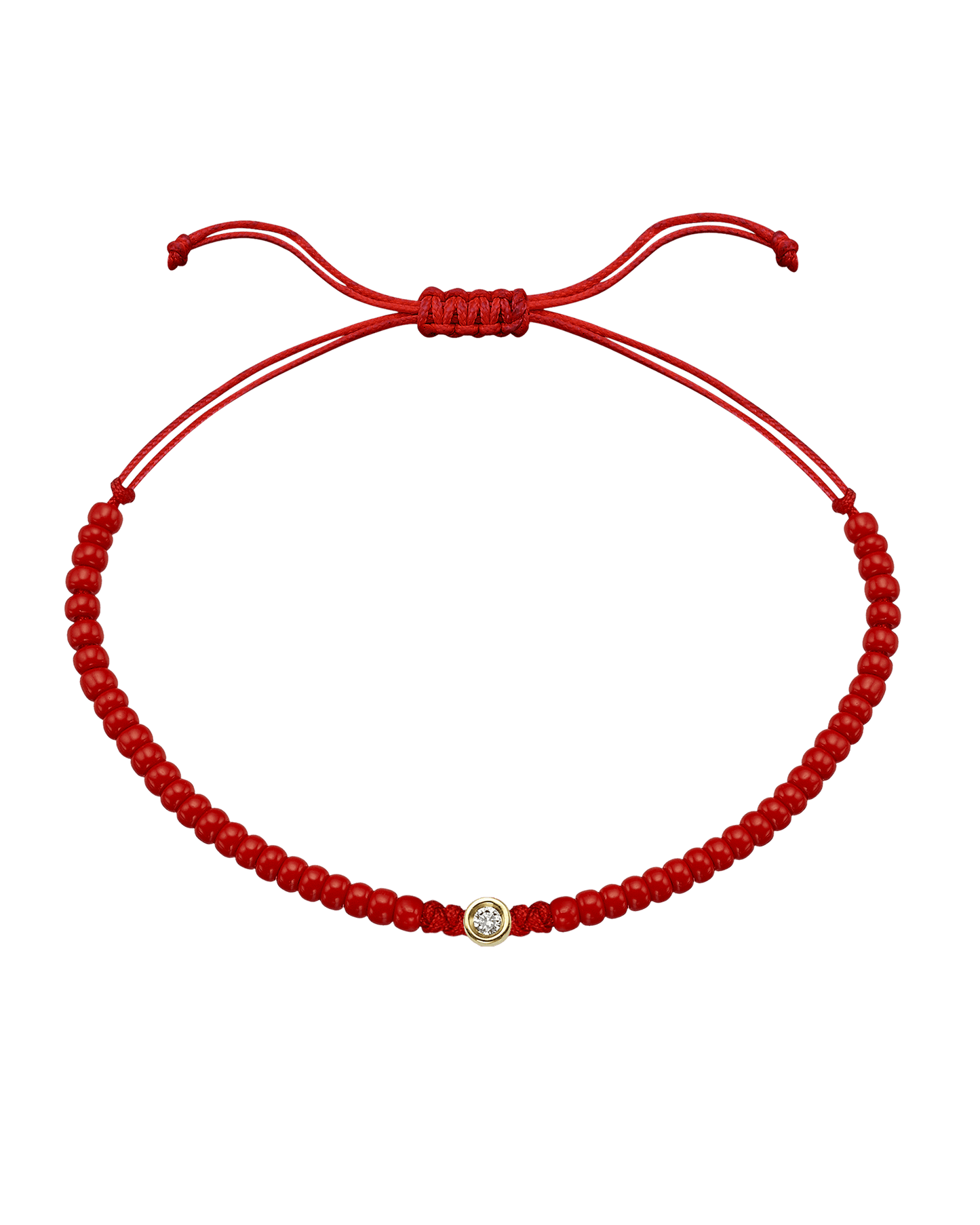 Red Magnesite String Of Love - 14K Yellow Gold Bracelet magal-dev Small: 0.03ct