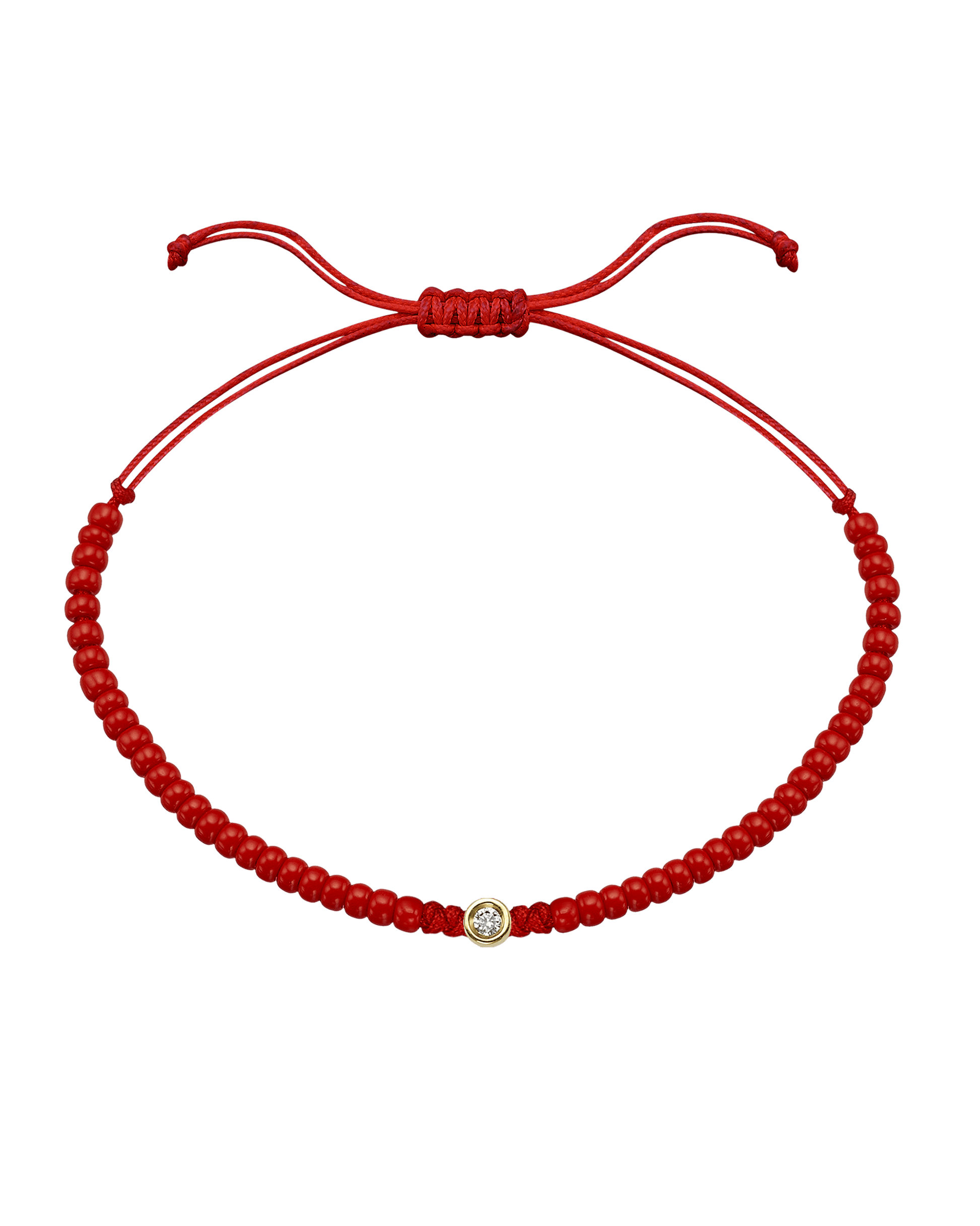 Red Magnesite String Of Love - 14K Yellow Gold Bracelet magal-dev Small: 0.03ct