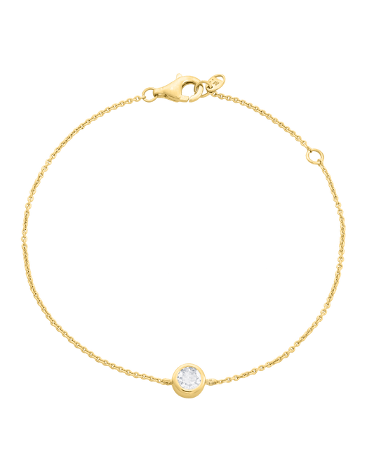 Round Solitaire Diamond Bracelet - 18K Gold Vermeil Bracelets magal-dev 0.10 CT 6"+1“ extender