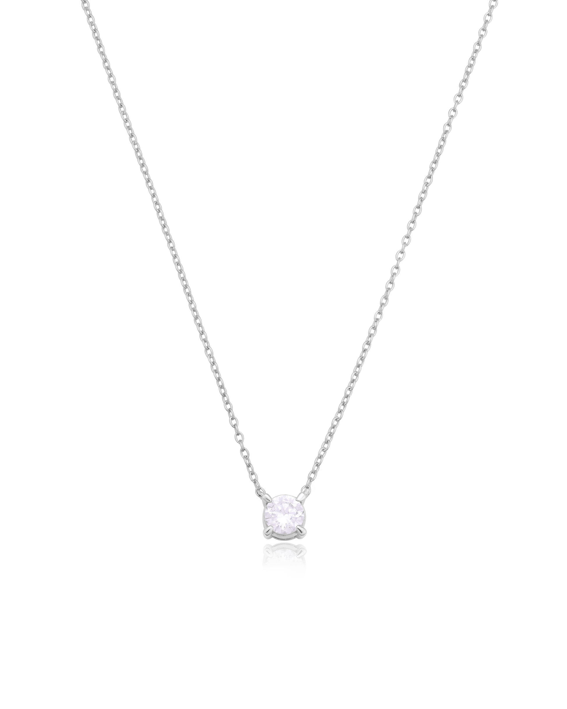 Round Solitaire Diamond Necklace - 18K Rose Vermeil Necklaces magal-dev