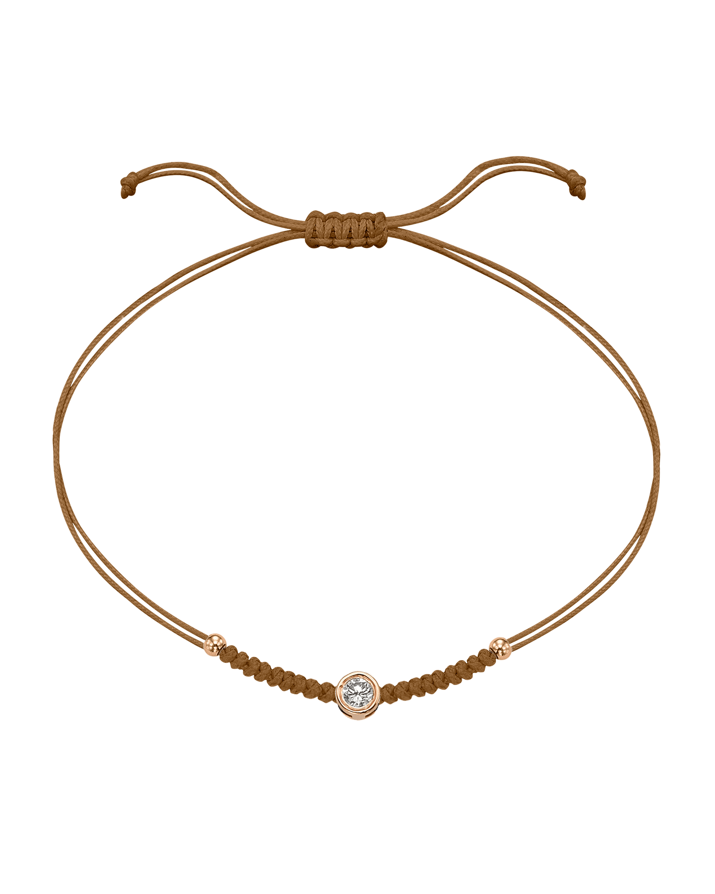 Solid Gold Sphere String of Love - 14K Rose Gold Bracelet 14K Solid Gold Camel Large: 0.1ct