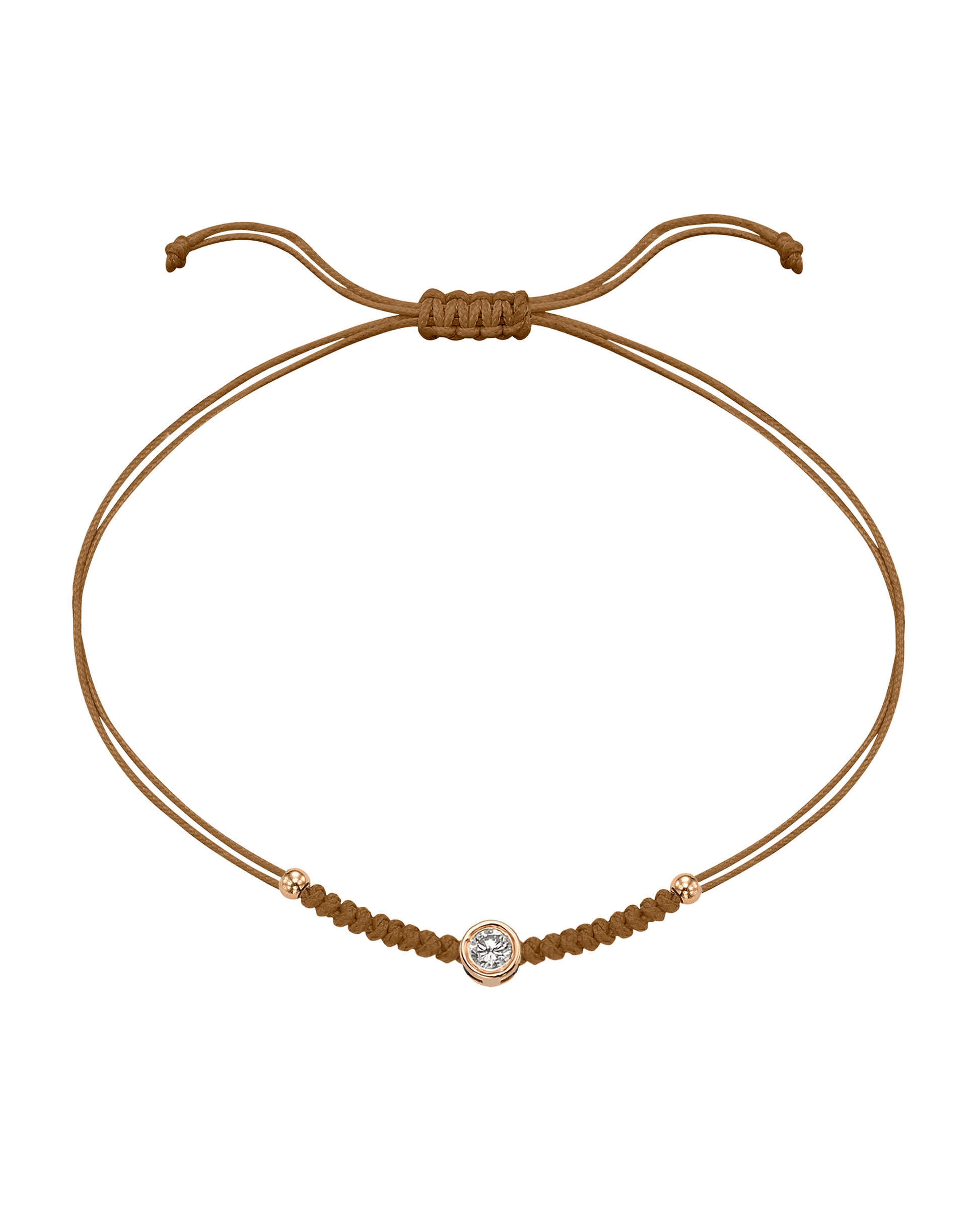 Solid Gold Sphere String of Love - 14K Rose Gold Bracelet 14K Solid Gold Camel Large: 0.1ct