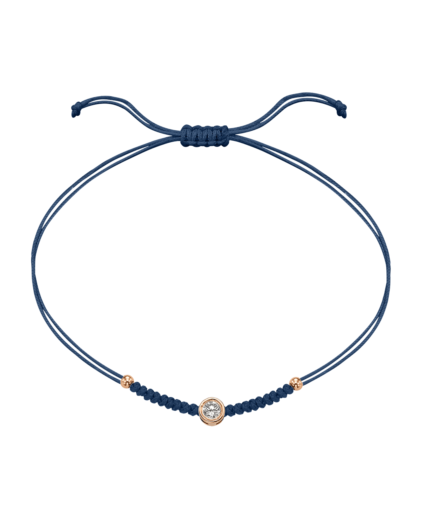 Solid Gold Sphere String of Love - 14K Rose Gold Bracelet 14K Solid Gold Indigo Large: 0.1ct