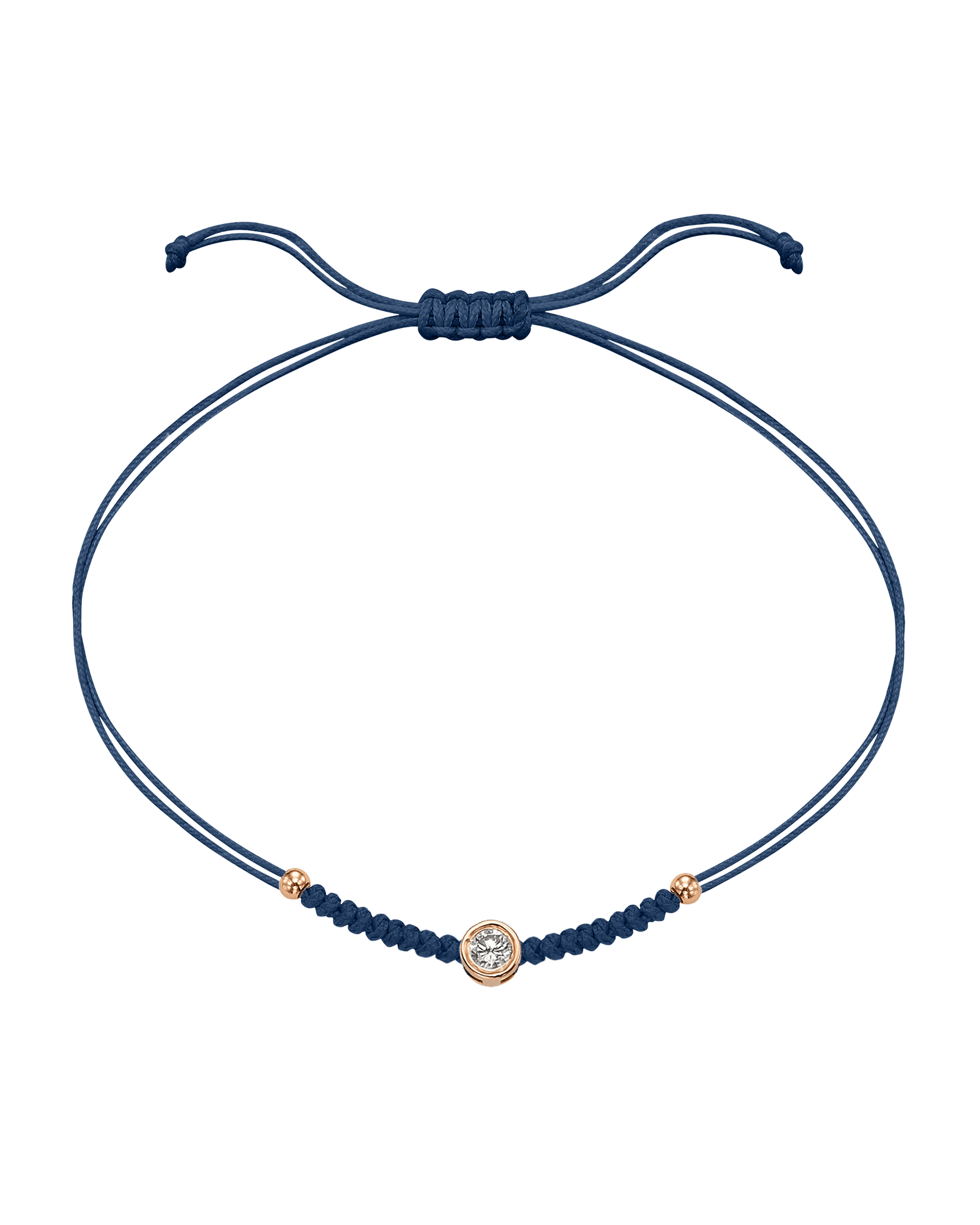 Solid Gold Sphere String of Love - 14K Rose Gold Bracelet 14K Solid Gold Indigo Large: 0.1ct