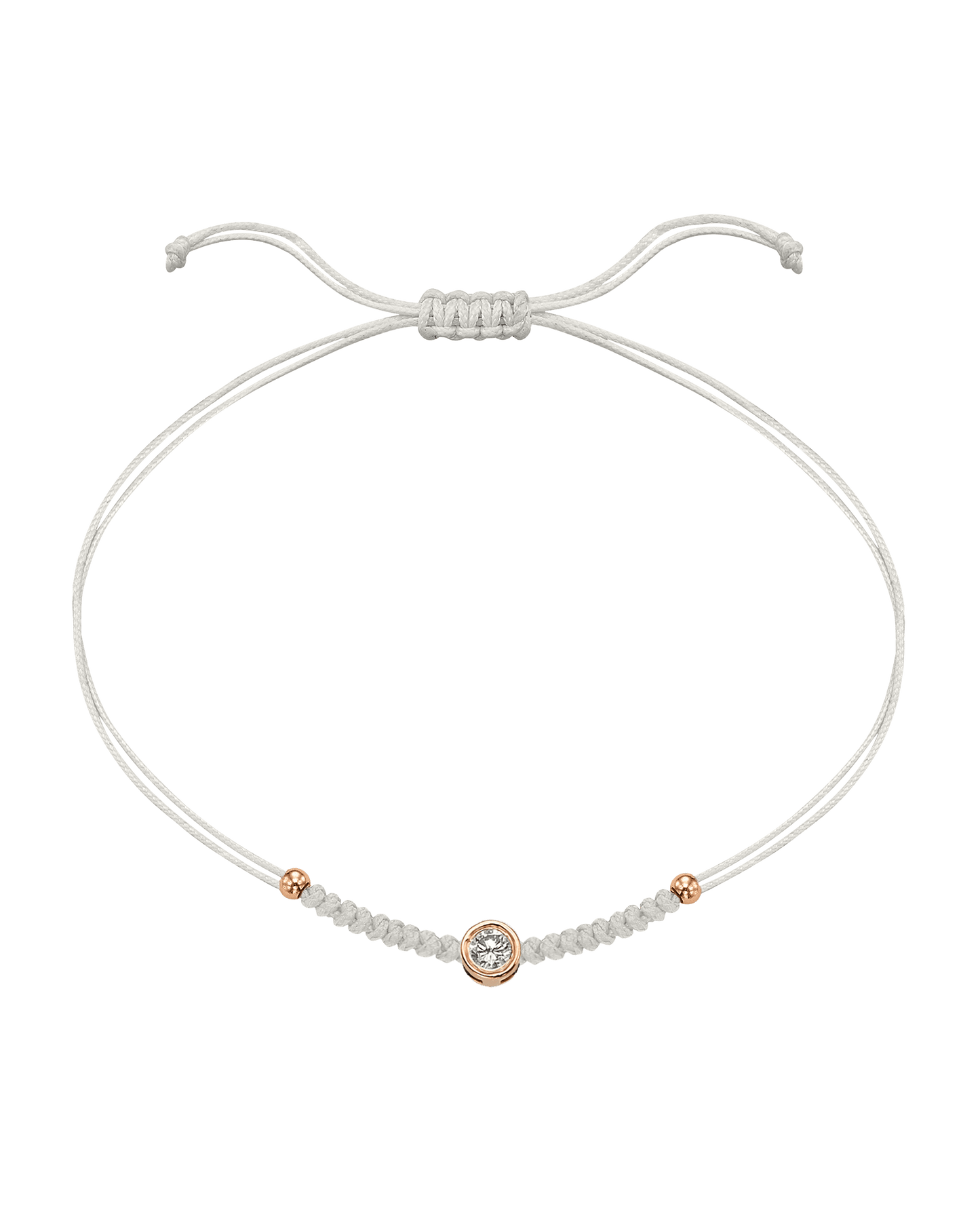 Solid Gold Sphere String of Love - 14K Rose Gold Bracelet 14K Solid Gold Pearl Large: 0.1ct