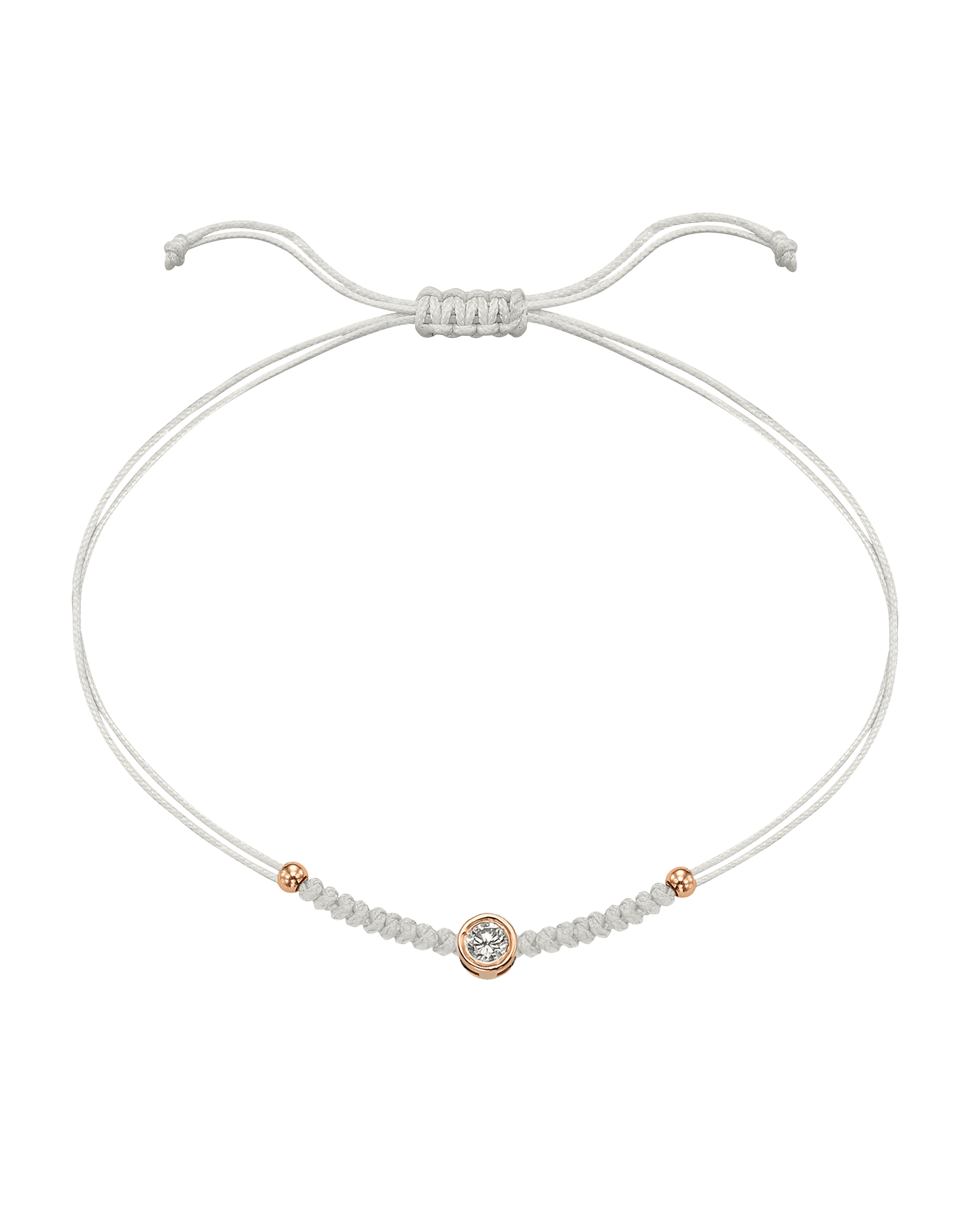 Solid Gold Sphere String of Love - 14K Rose Gold Bracelet 14K Solid Gold Pearl Large: 0.1ct