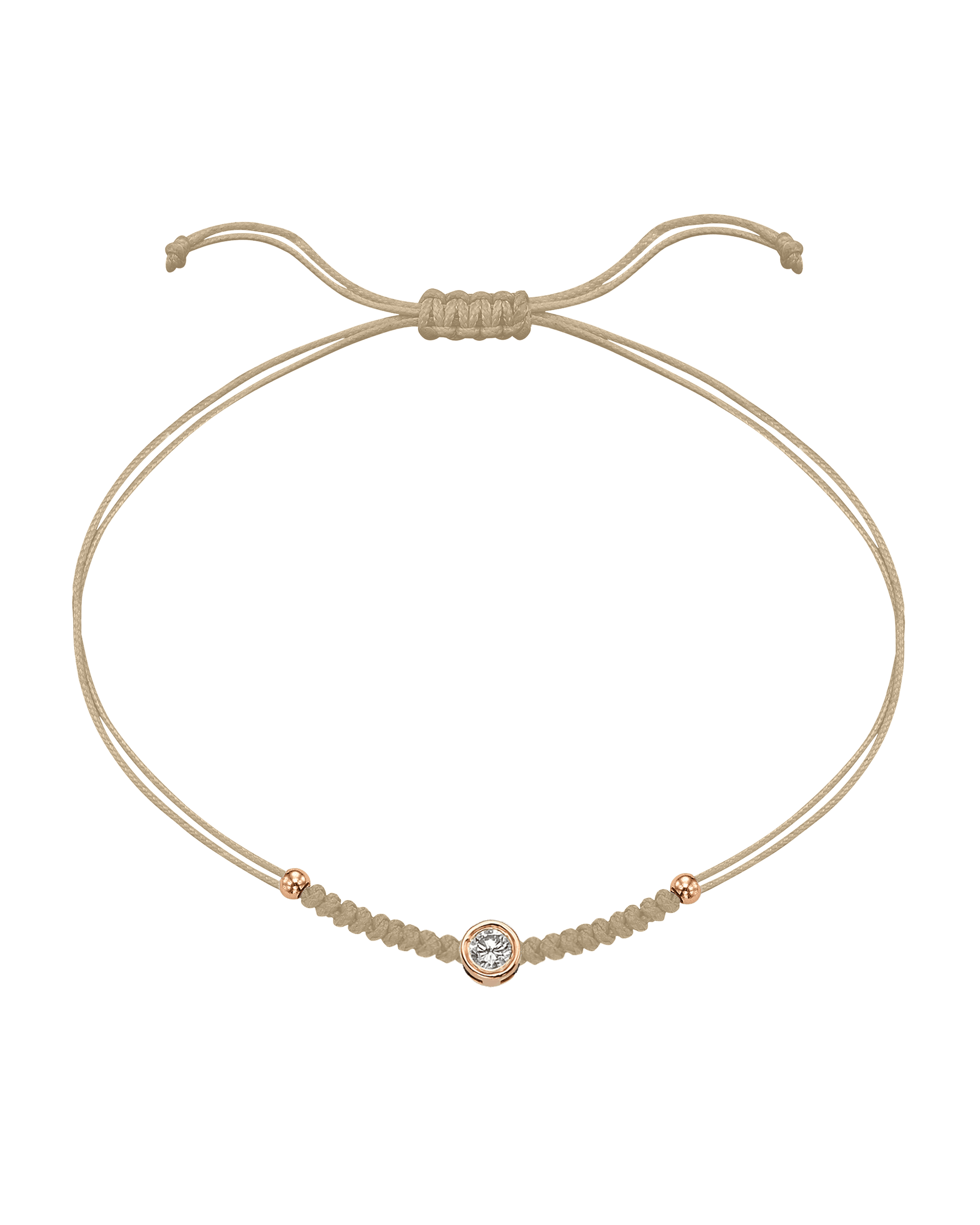 Solid Gold Sphere String of Love - 14K Rose Gold Bracelet 14K Solid Gold Beige Large: 0.1ct
