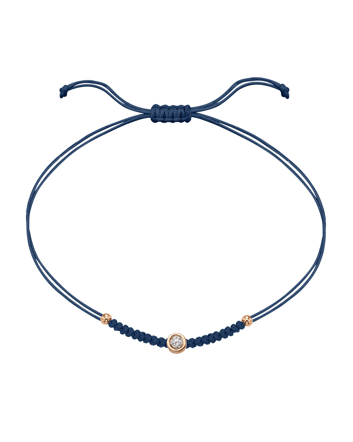 Solid Gold Sphere String of Love - 14K Rose Gold Bracelet 14K Solid Gold Indigo Medium: 0.04ct