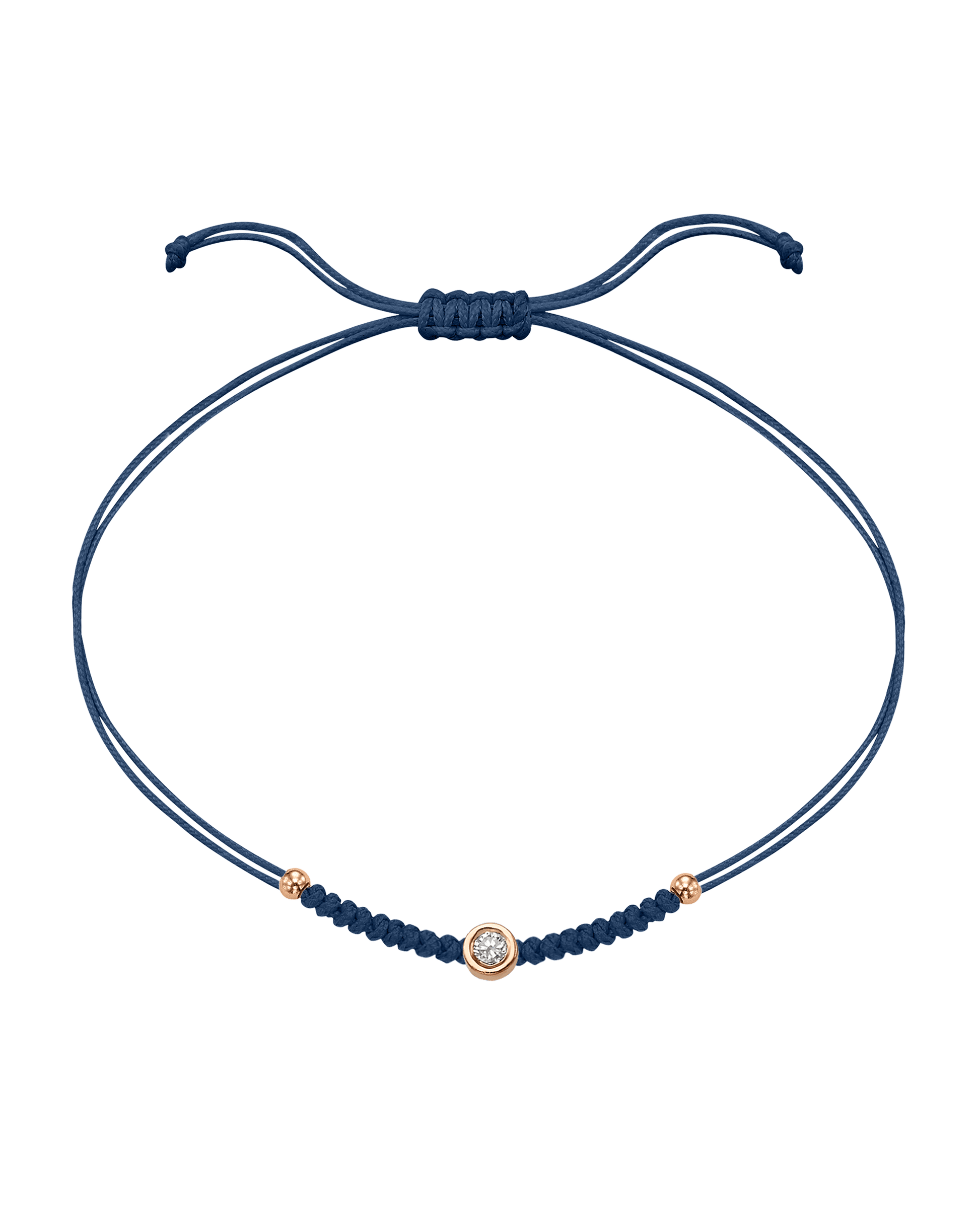 Solid Gold Sphere String of Love - 14K Rose Gold Bracelet 14K Solid Gold Indigo Medium: 0.04ct