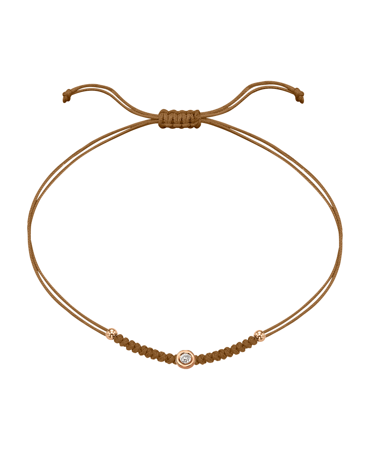 Solid Gold Sphere String of Love - 14K Rose Gold Bracelet 14K Solid Gold Camel Small: 0.03ct