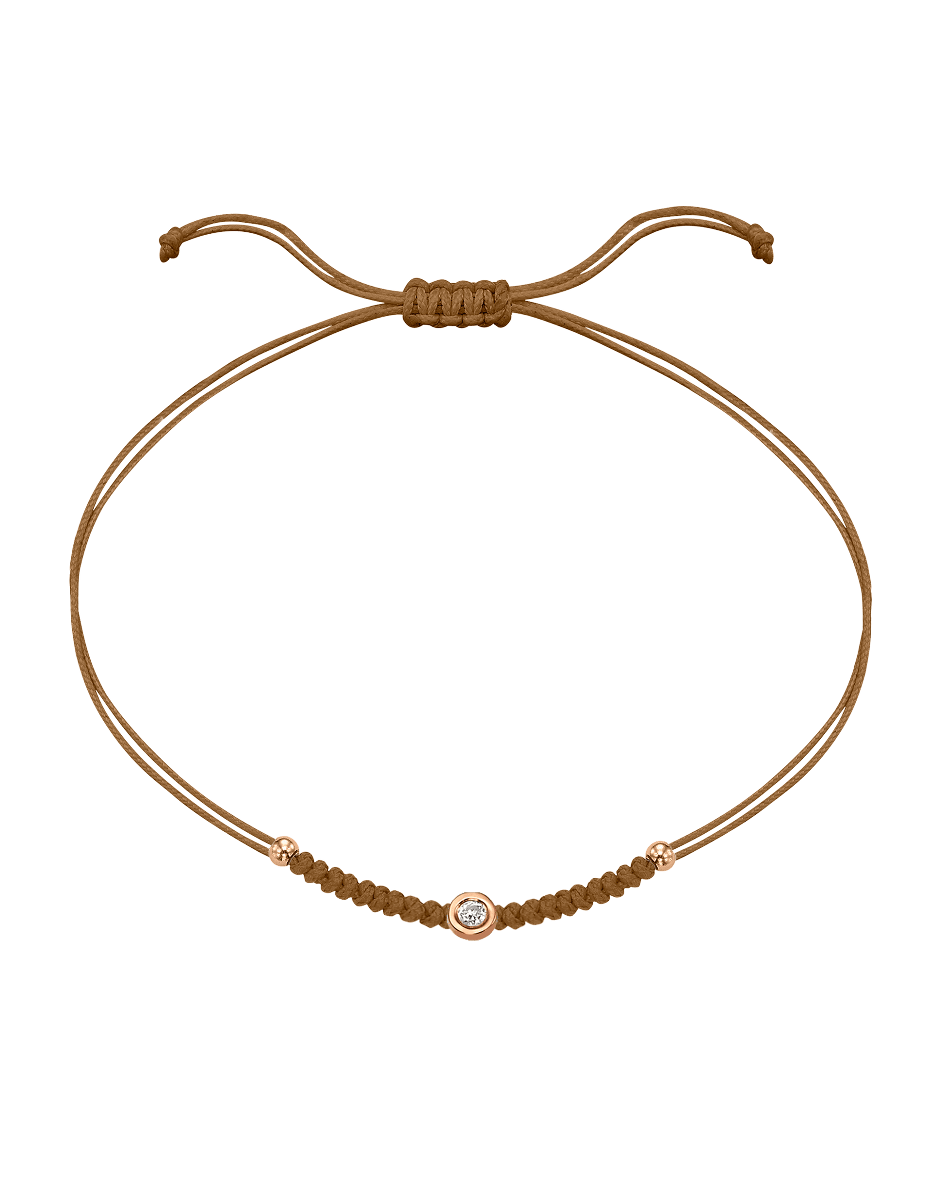 Solid Gold Sphere String of Love - 14K Rose Gold Bracelet 14K Solid Gold Camel Small: 0.03ct