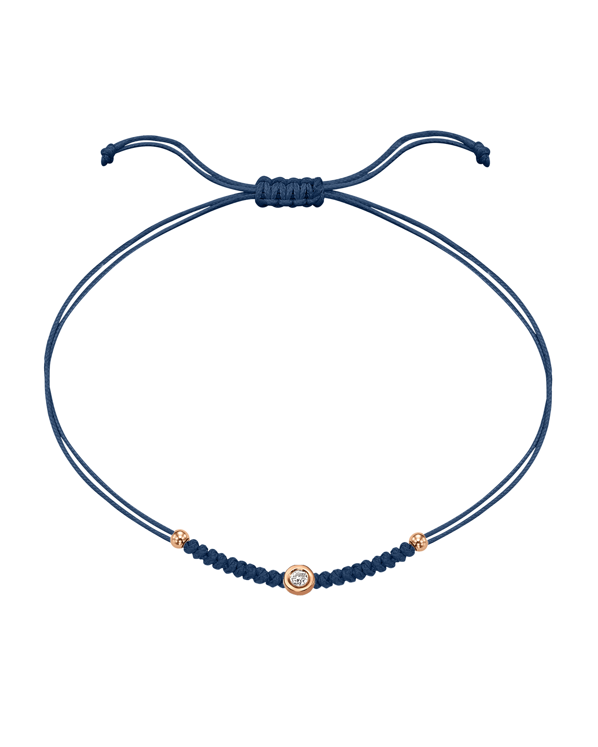 Solid Gold Sphere String of Love - 14K Rose Gold Bracelet 14K Solid Gold Indigo Small: 0.03ct