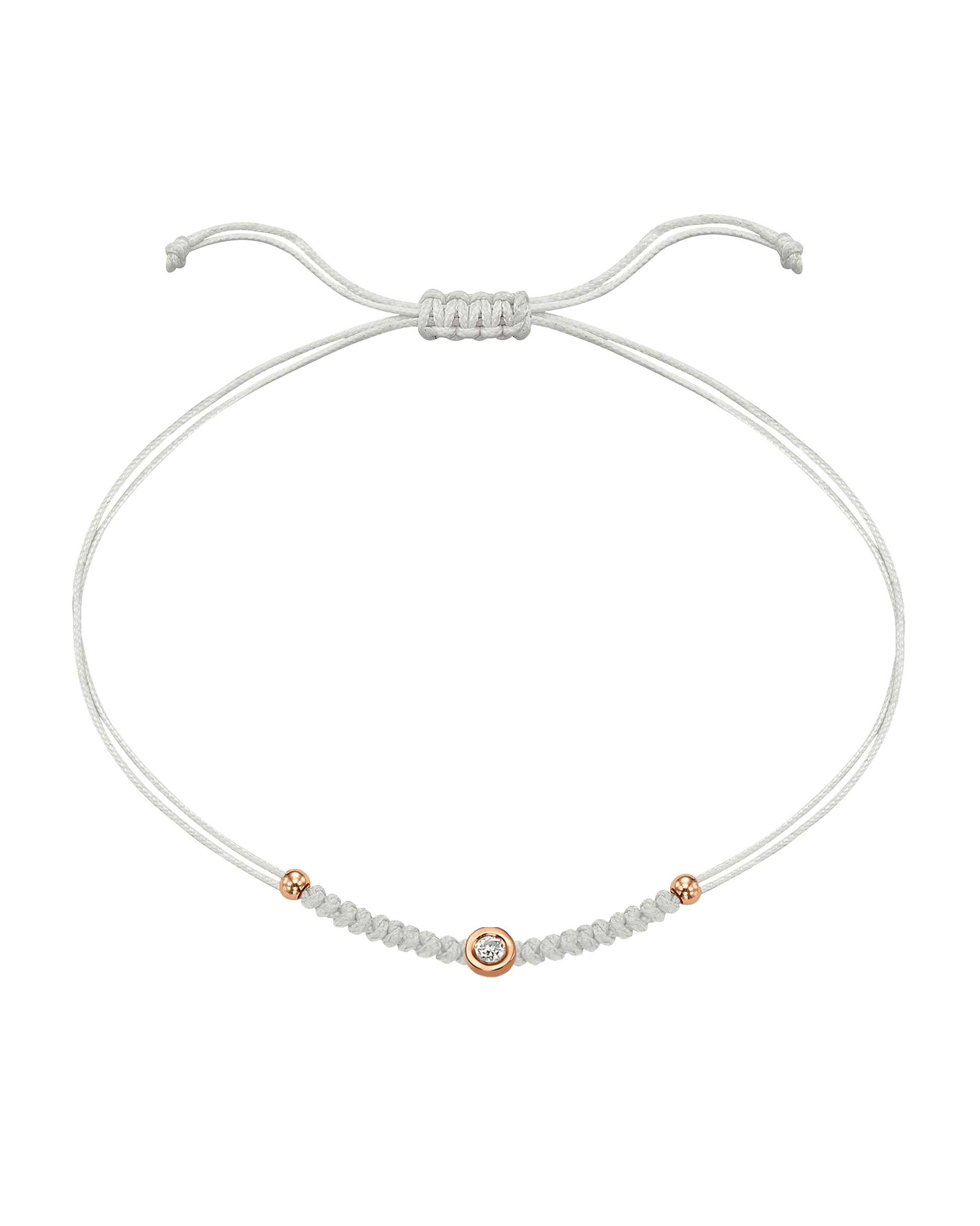 Solid Gold Sphere String of Love - 14K Rose Gold Bracelet 14K Solid Gold Pearl Small: 0.03ct