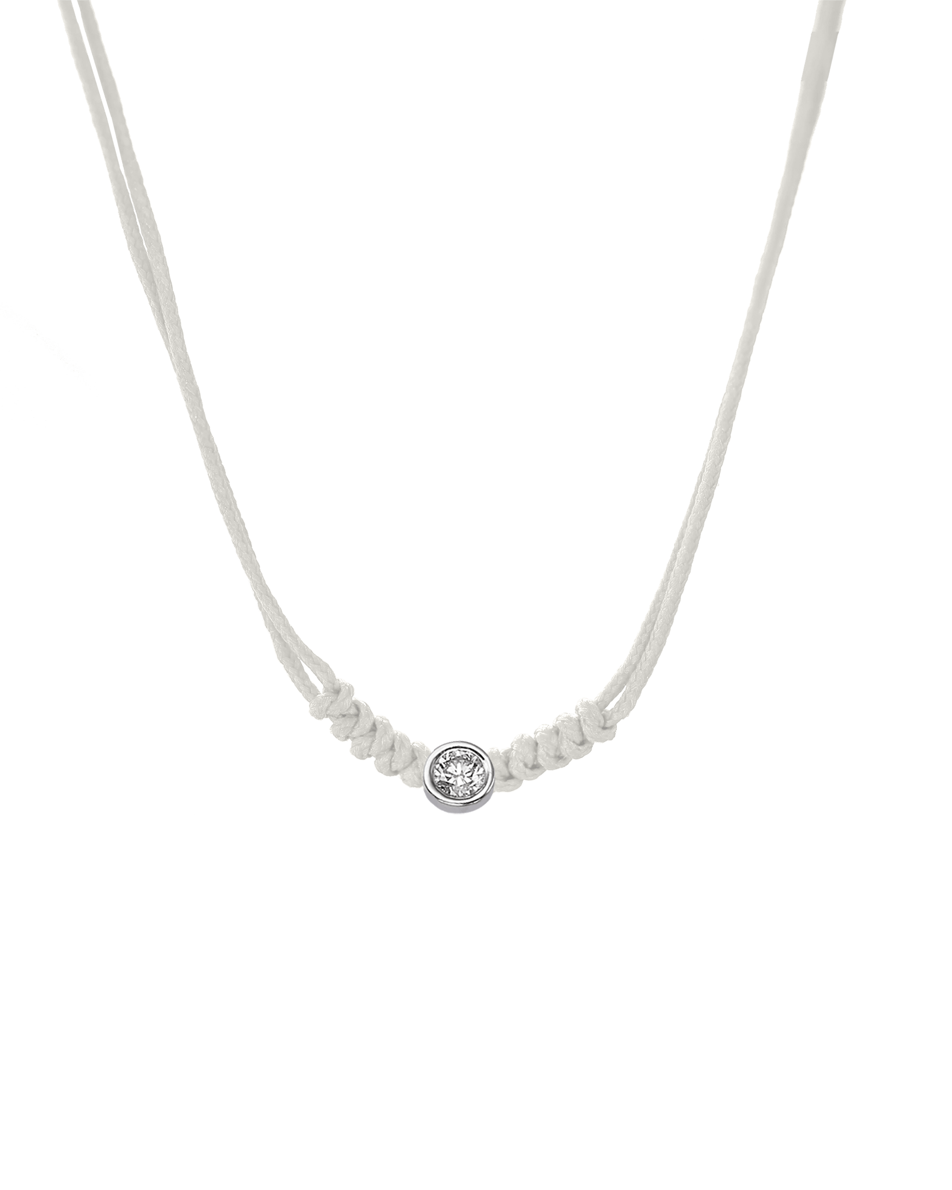 The String of Love Necklace - 14K White Gold Necklaces 14K Solid Gold Pearl Large: 0.1ct