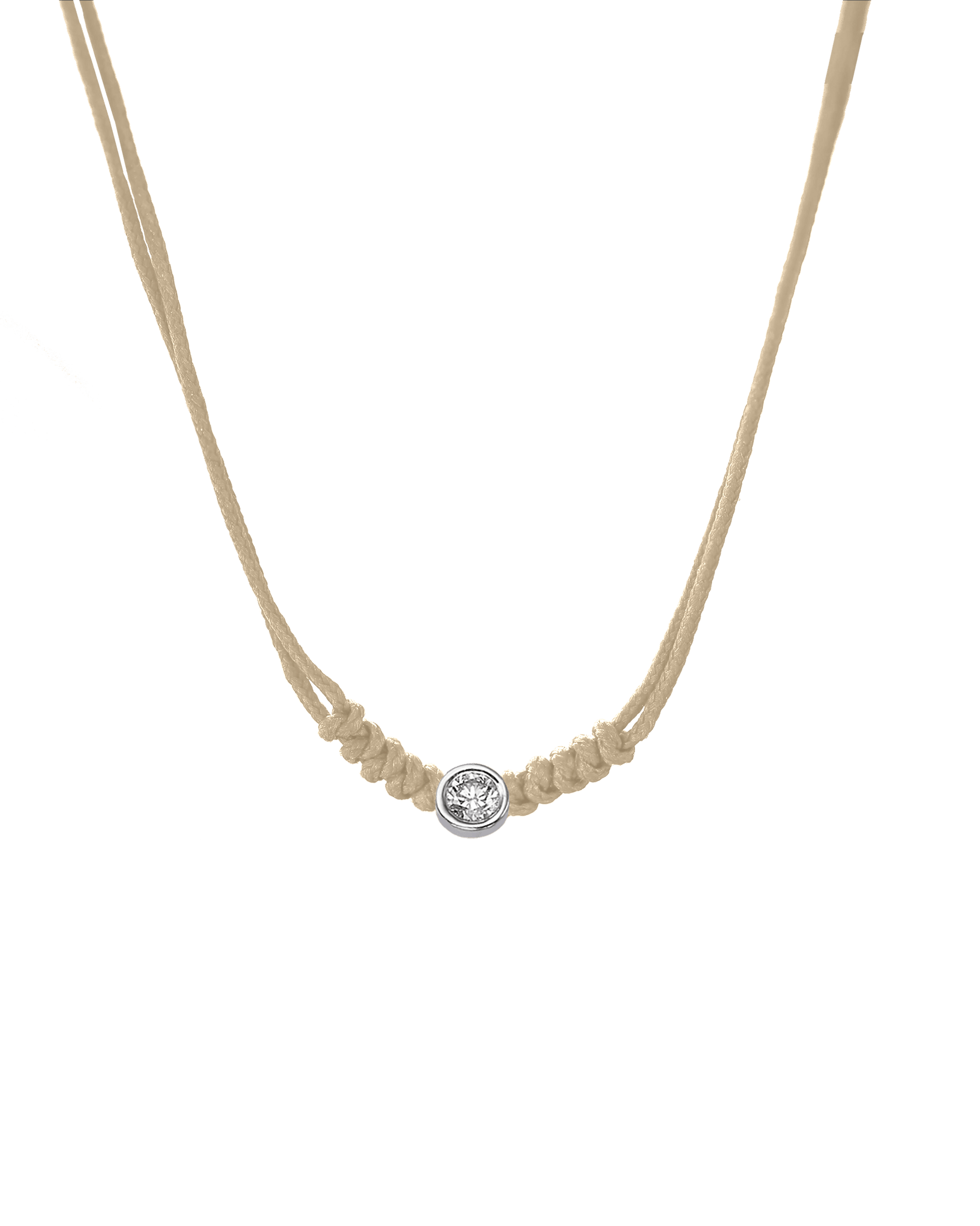 The String of Love Necklace - 14K White Gold Necklaces 14K Solid Gold Beige Large: 0.1ct