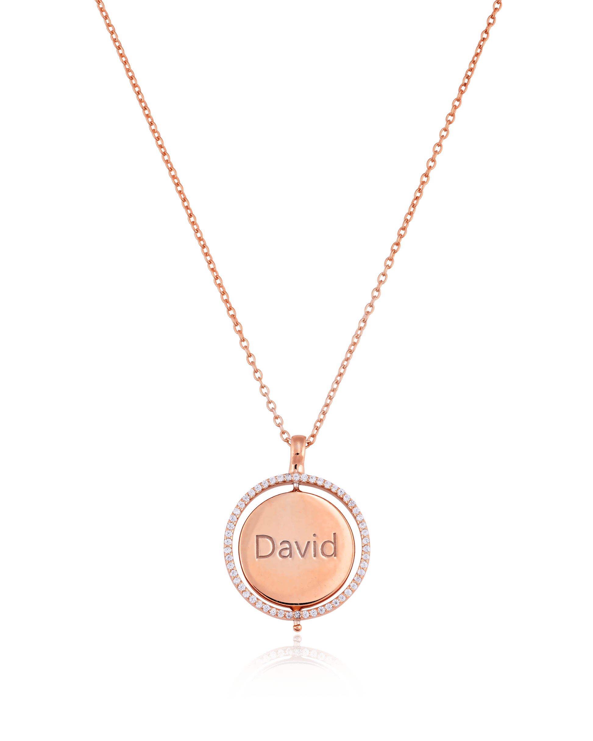 Saturn Ring Necklace - 18K Rose Vermeil Necklaces magal-dev 16”+2” extender