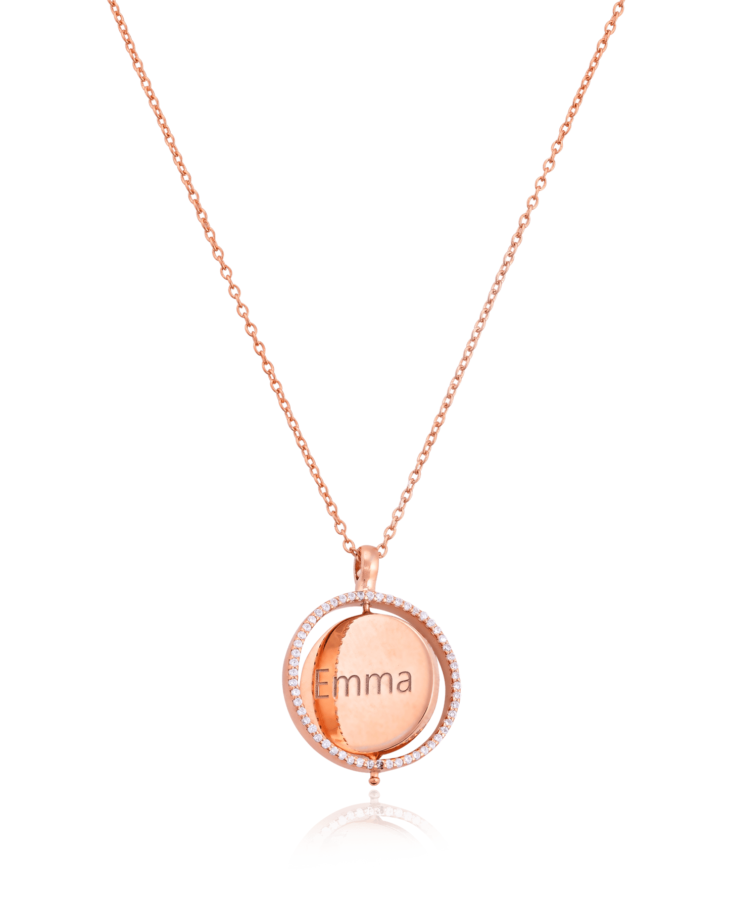 Saturn Ring Necklace - 18K Rose Vermeil Necklaces magal-dev
