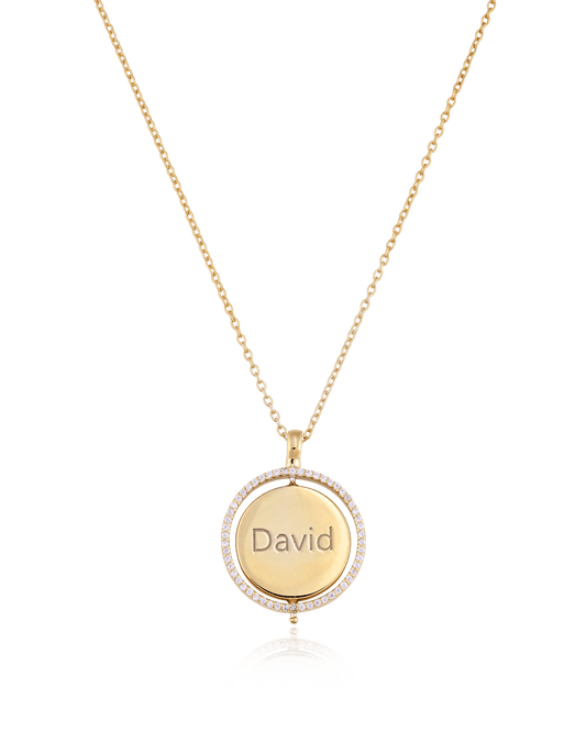 Saturn Ring Necklace - 18K Gold Vermeil Necklaces magal-dev 16”+2” extender