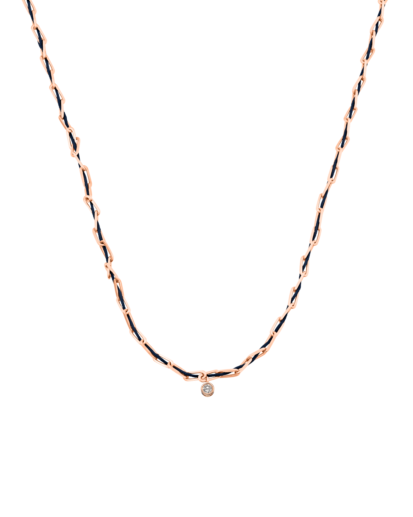 Twine Diamond Necklace - 18K Rose Vermeil Necklaces magal-dev Navy Blue Large: 0.10ct 16"